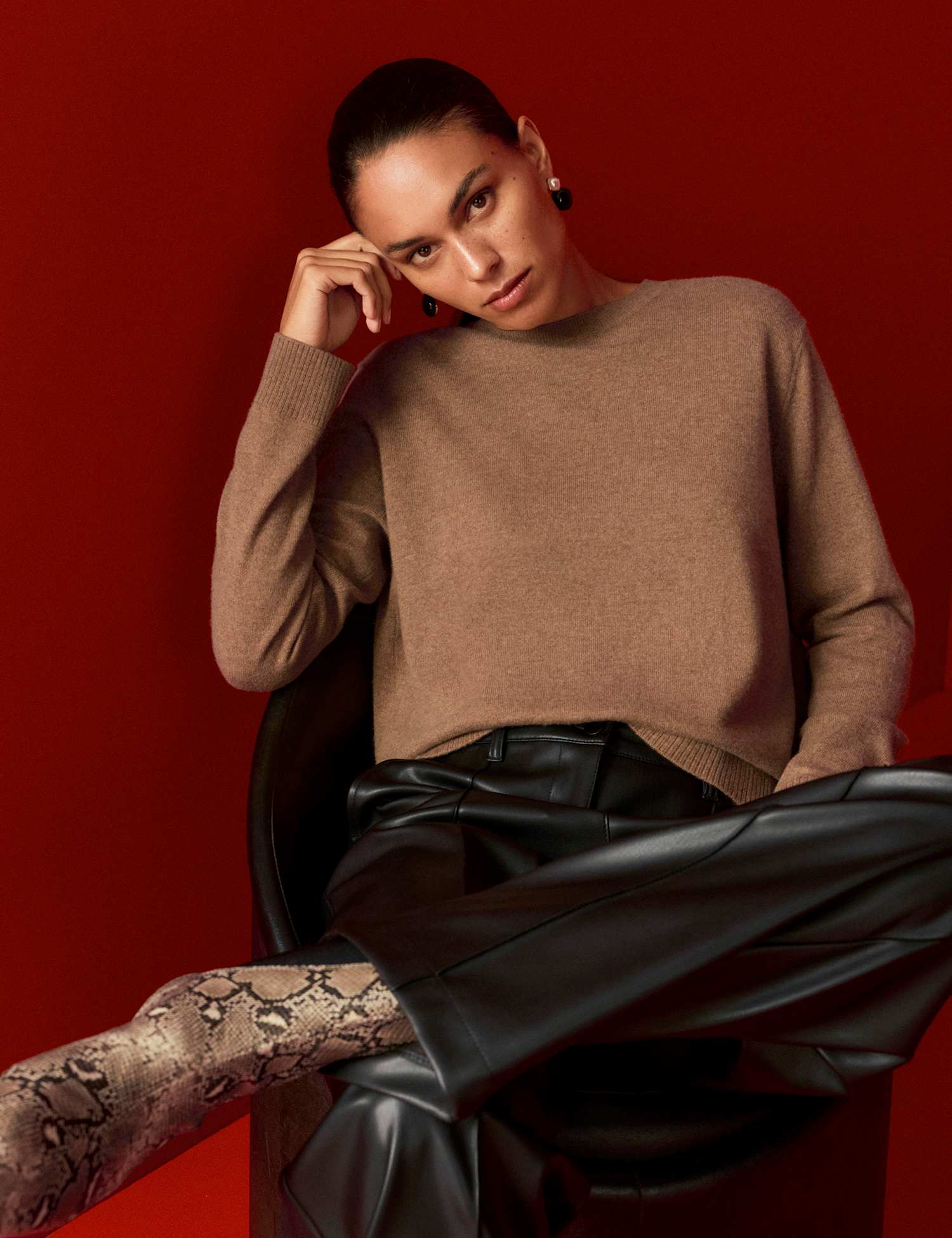Autograph Pure Cashmere Crew Neck Jumper Caramel