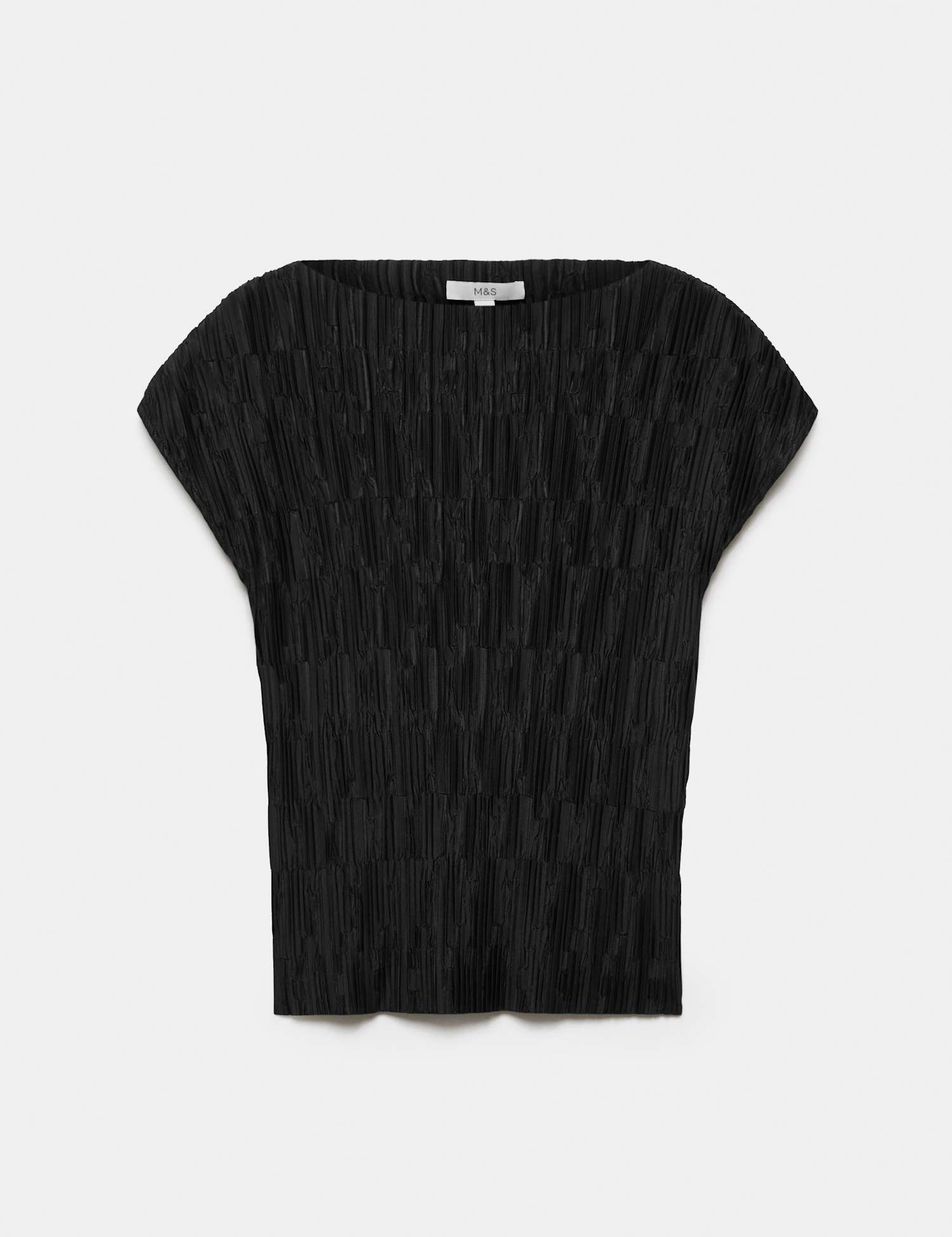 M&S Plisse T-Shirt Black