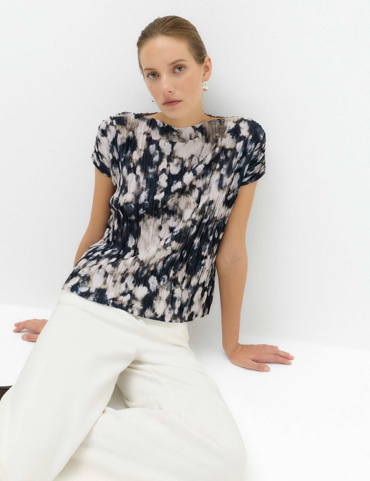 M&S Plisse T-Shirt Multi