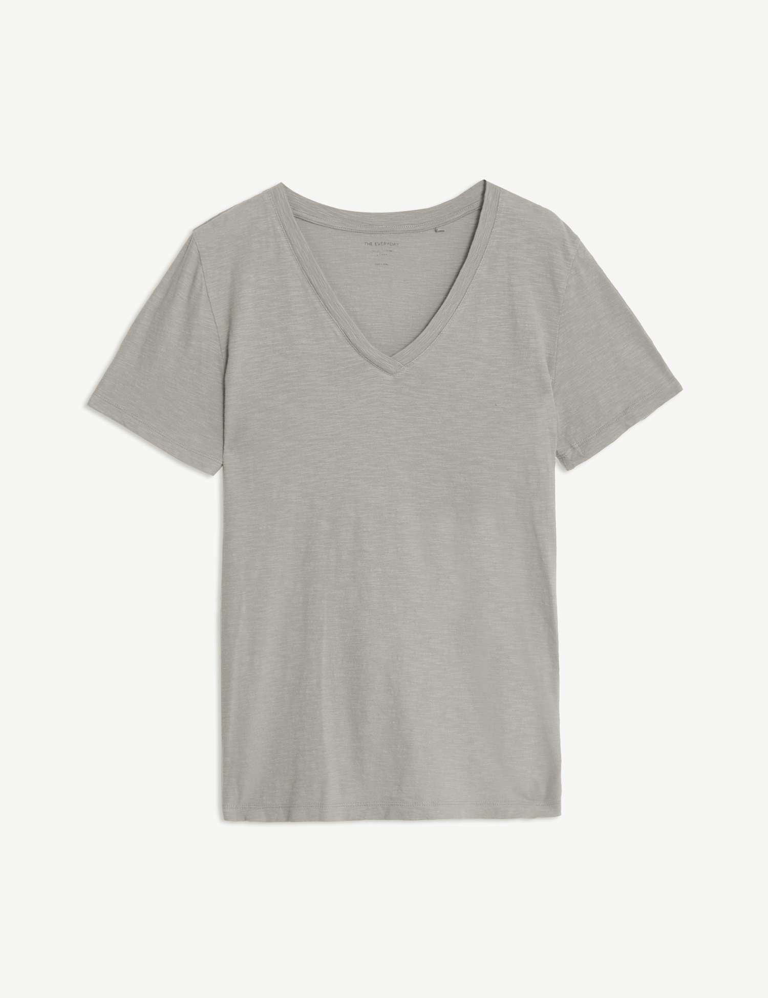 M&S Pure Cotton V-Neck Everyday Fit T-Shirt Fawn