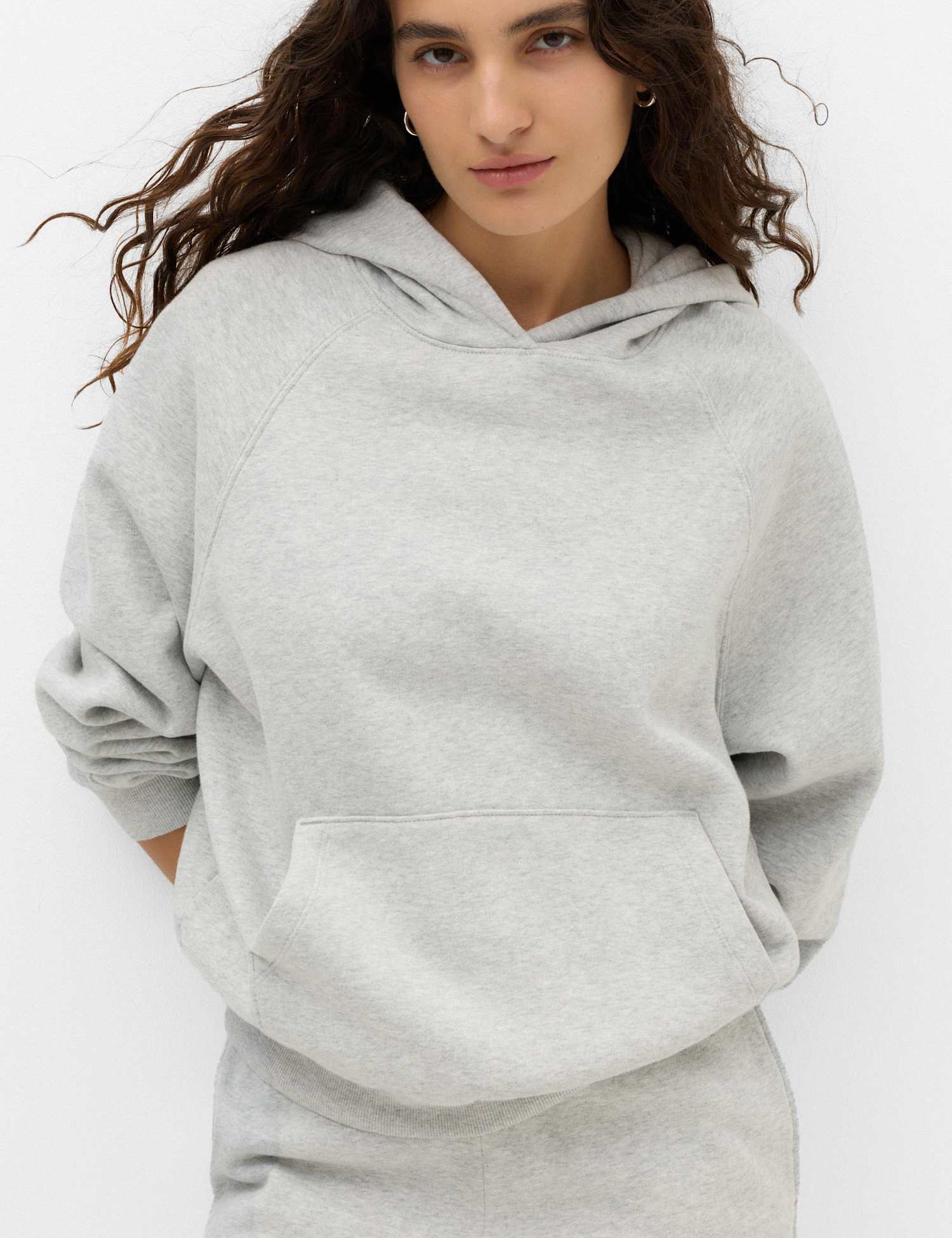 M&S Pure Cotton Premium Ultimate Hoodie Grey Marl