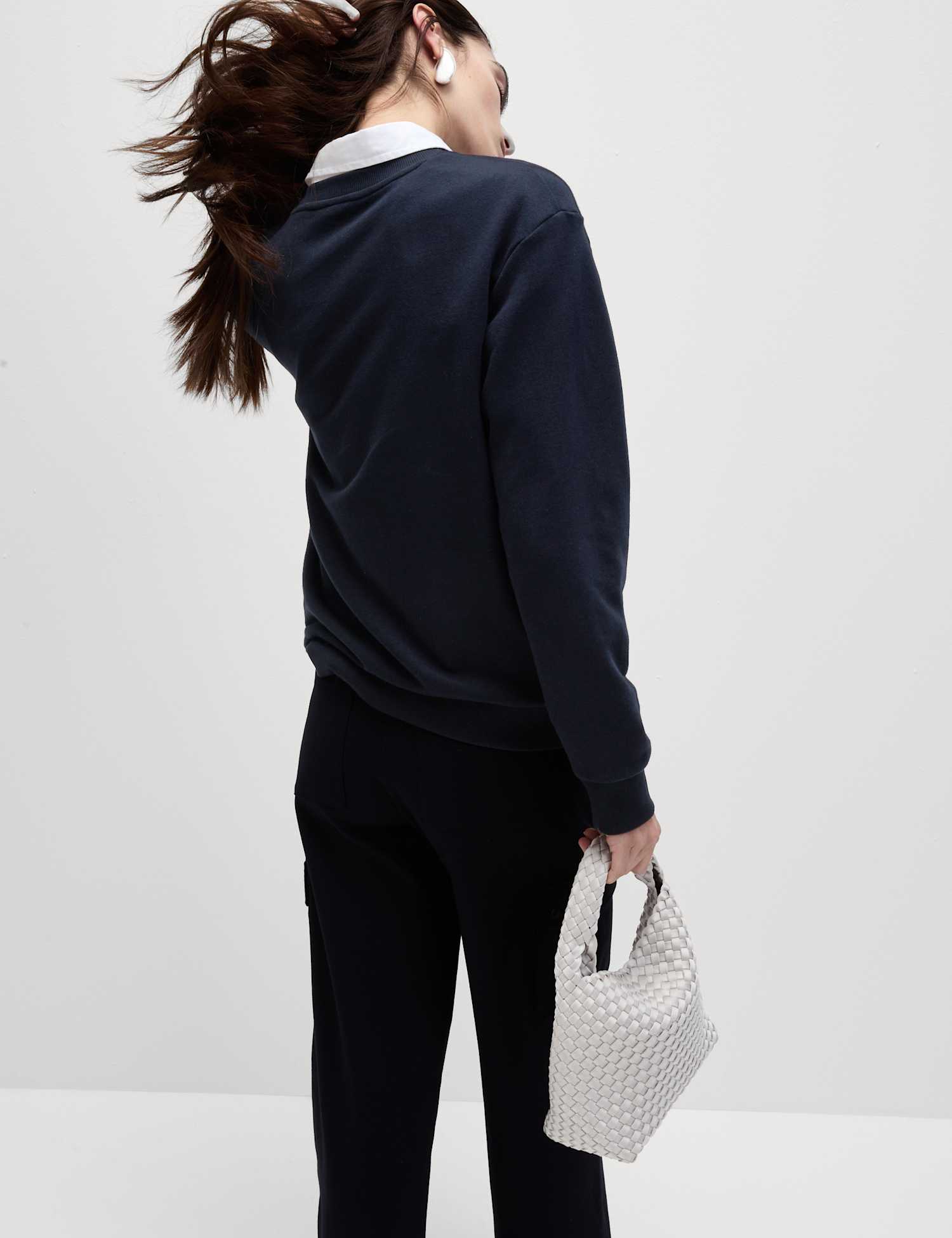 M&S Cotton Rich Sweatshirt Midnight Navy