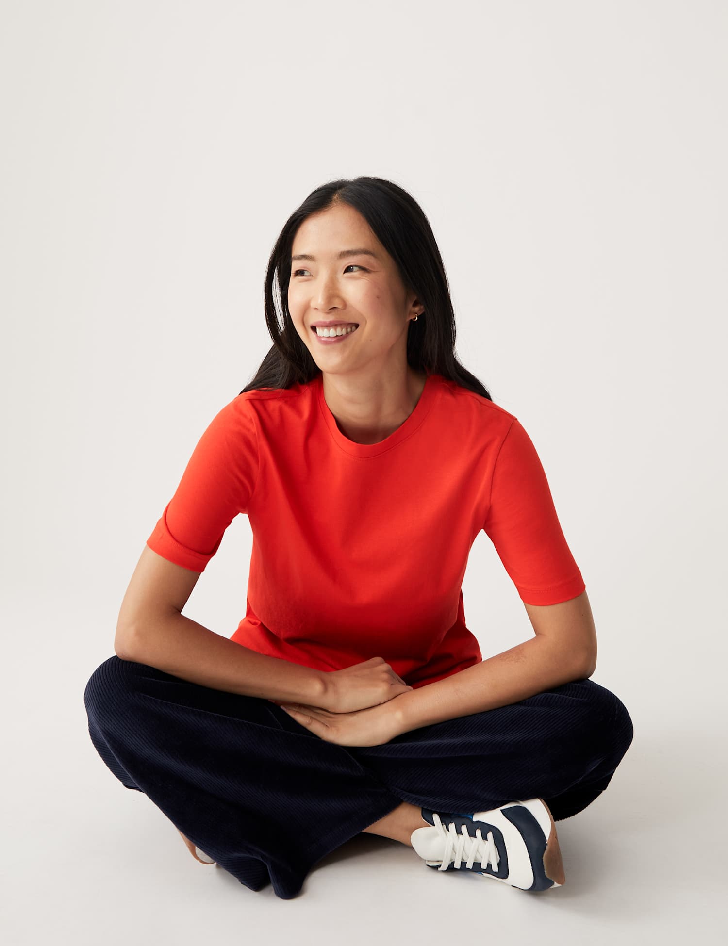 M&S Pure Cotton Everyday Fit T-Shirt Tomato