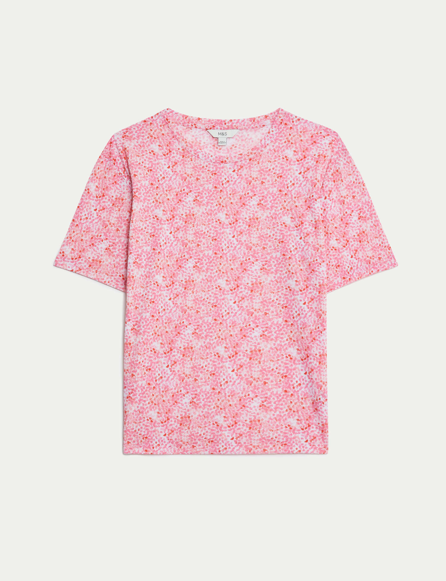 M&S Printed Relaxed T-Shirt Pink Mix