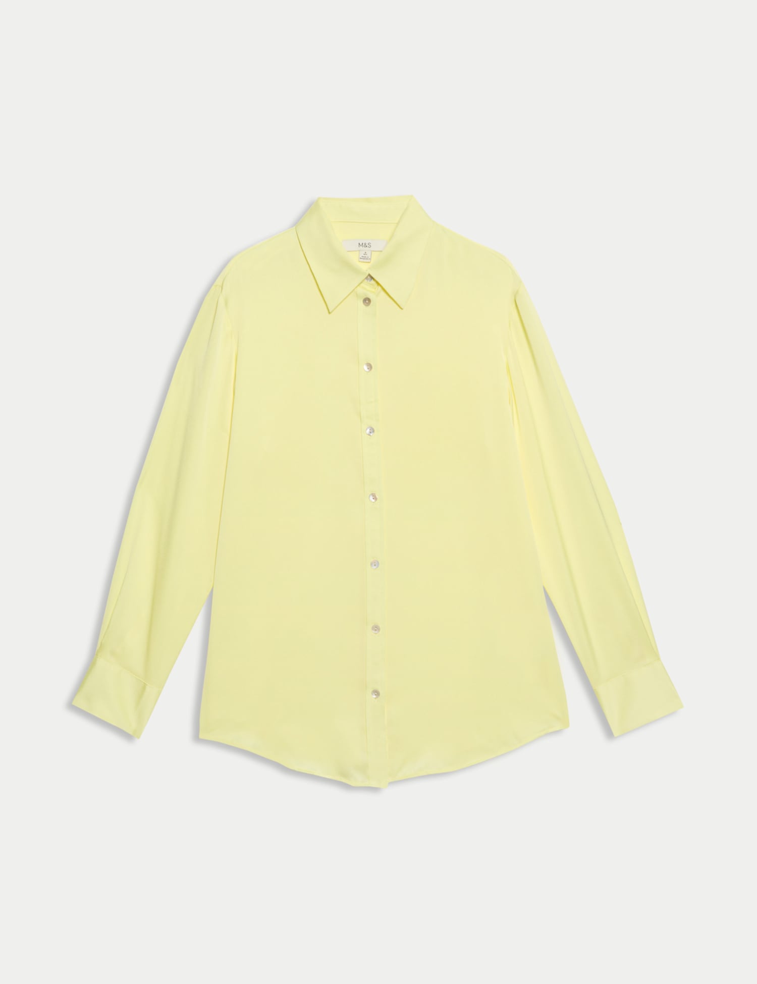 M&S Satin Collared Shirt Citrus