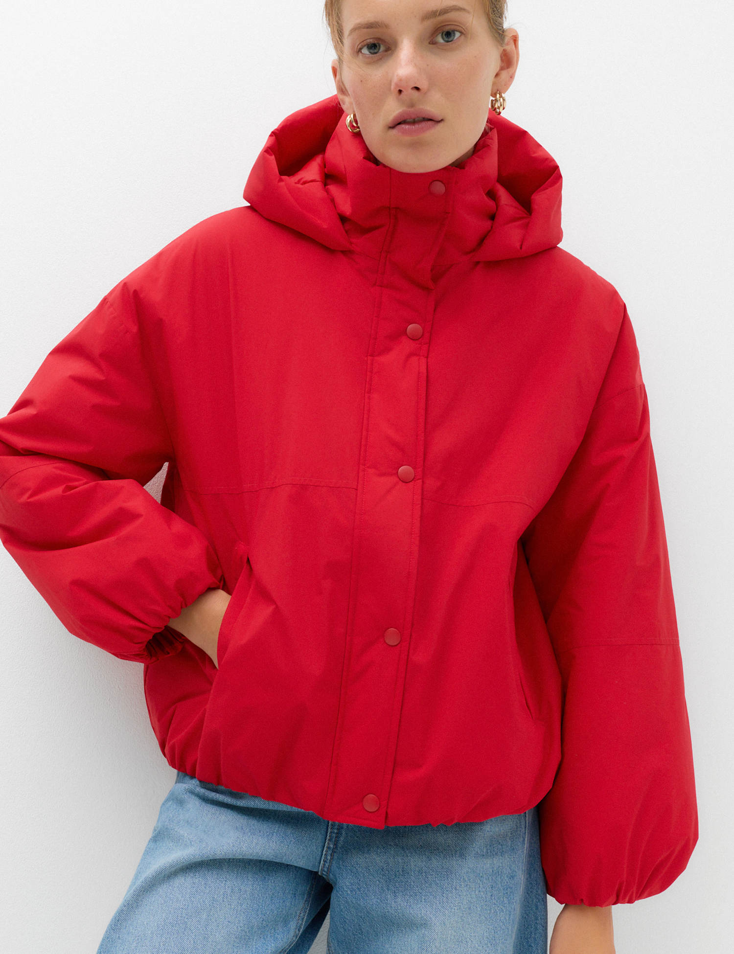 M&S Padded Thermowarmth Hooded Jacket Rouge