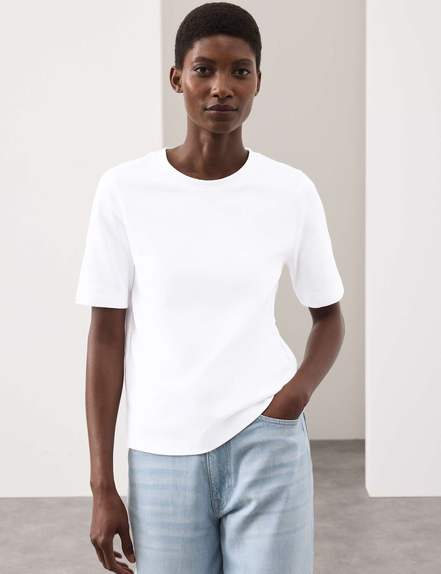 Autograph Cotton Rich Premium T-Shirt Soft White