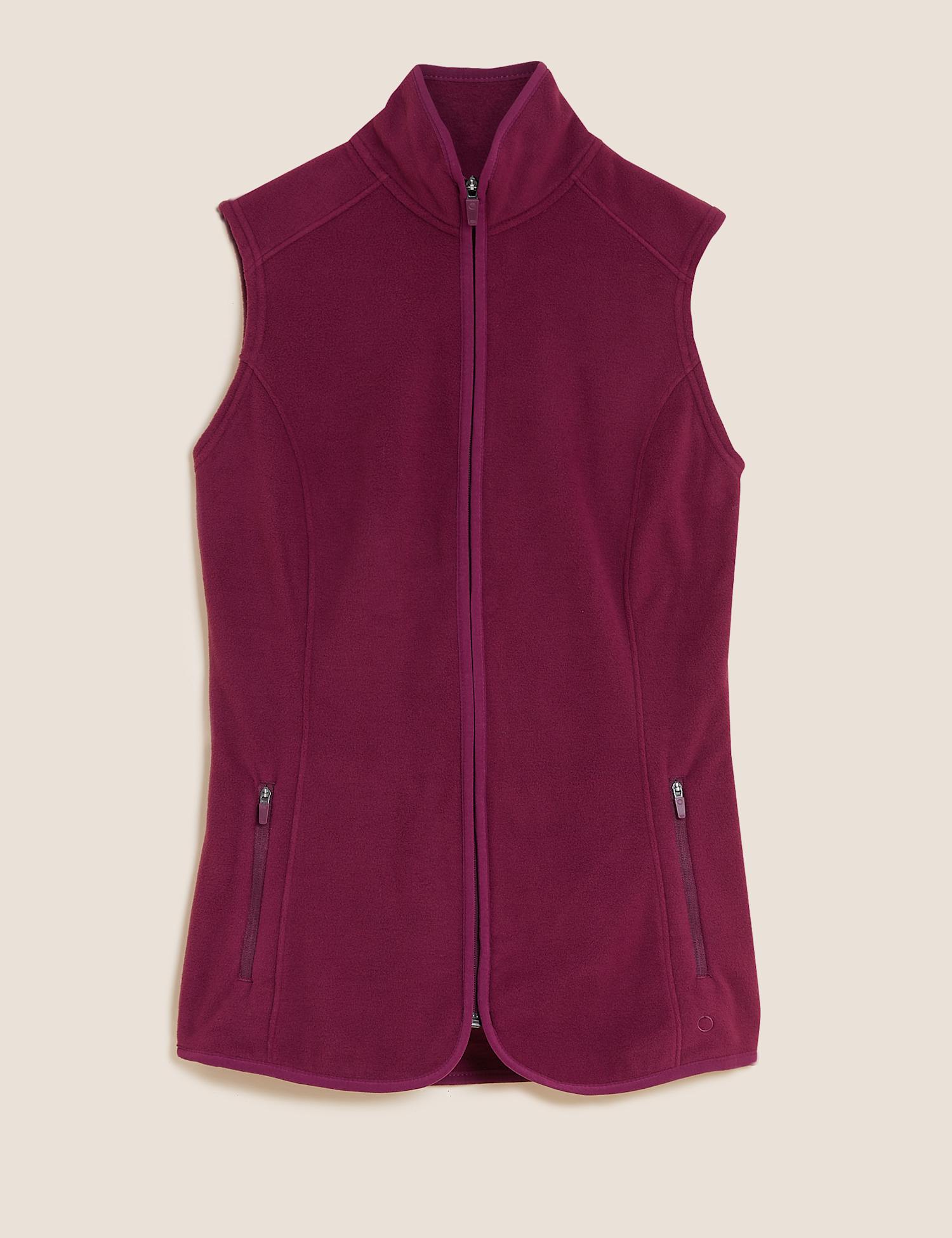 Goodmove Zip Up Funnel Neck Gilet Dark Mulberry
