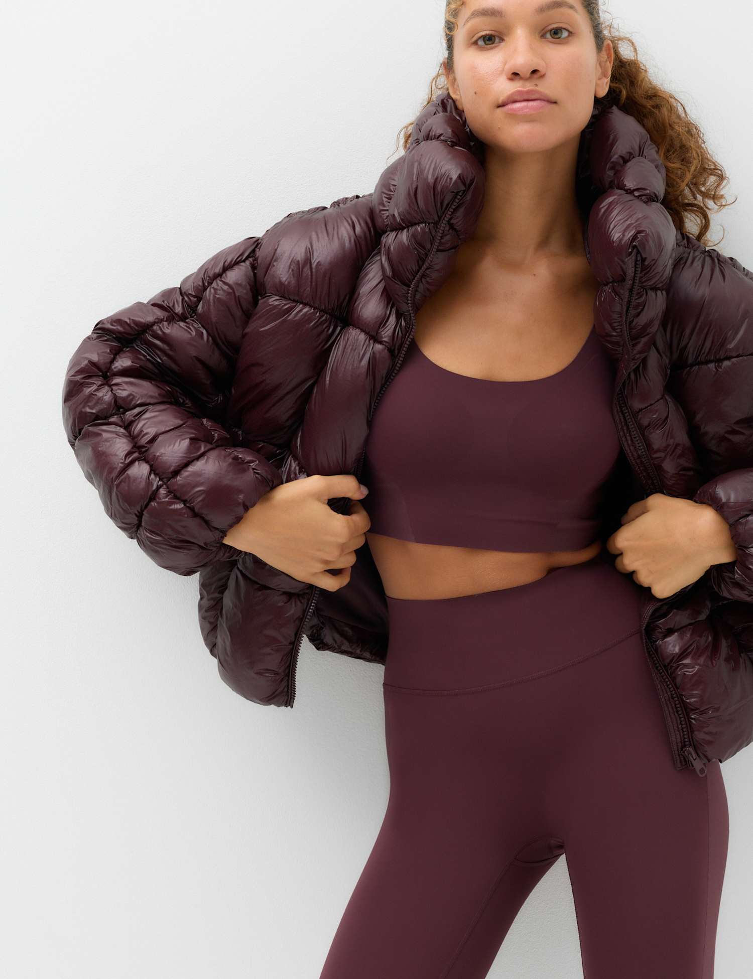Goodmove Stormwear� High Shine Puffer Jacket Mulberry