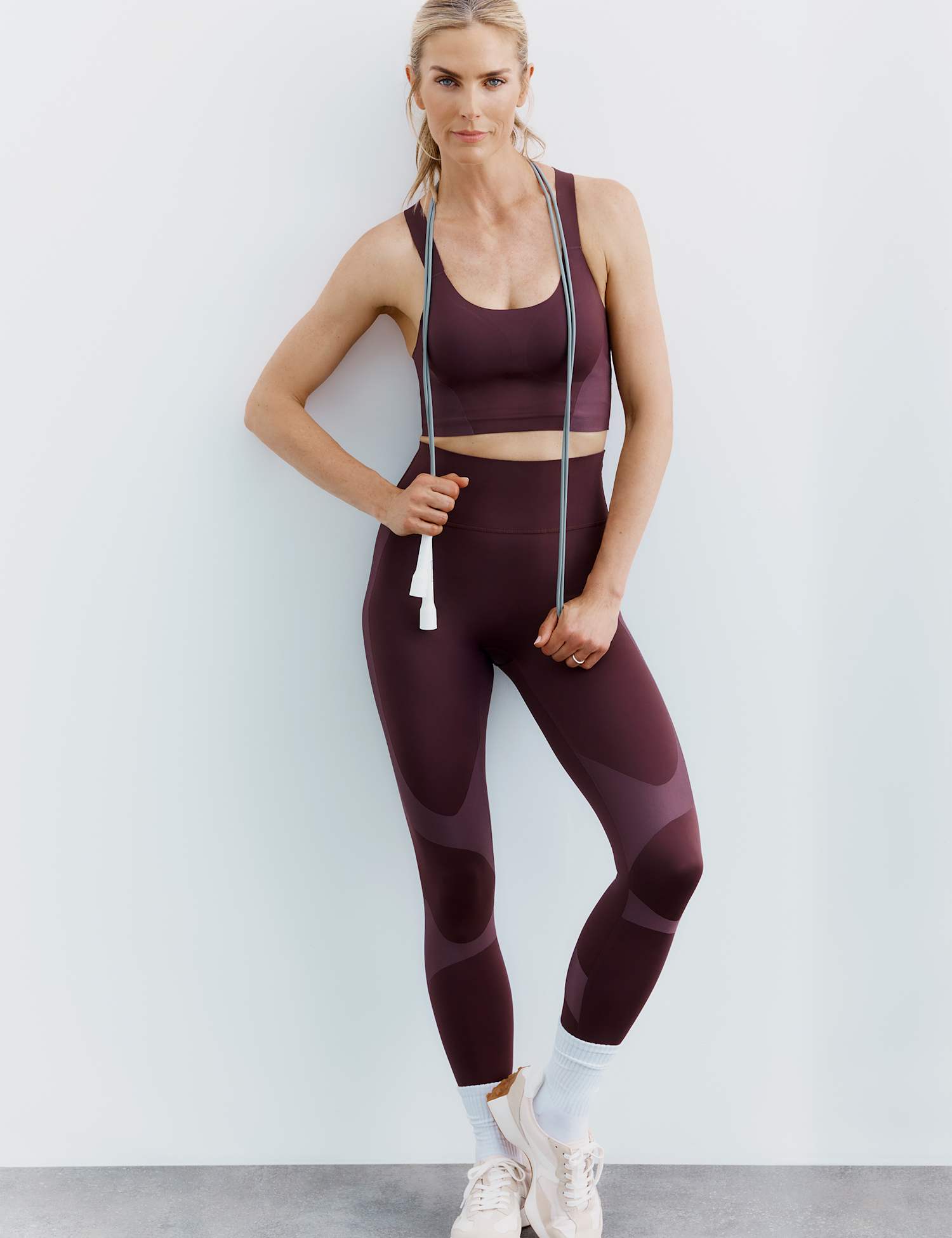 Goodmove Shimmer Scoop Neck Racer Back Bra Vest Mulberry
