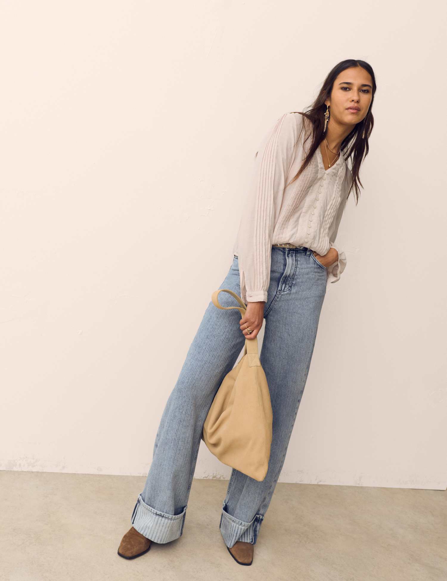 Per Una Textured V-Neck Blouse Soft Pink