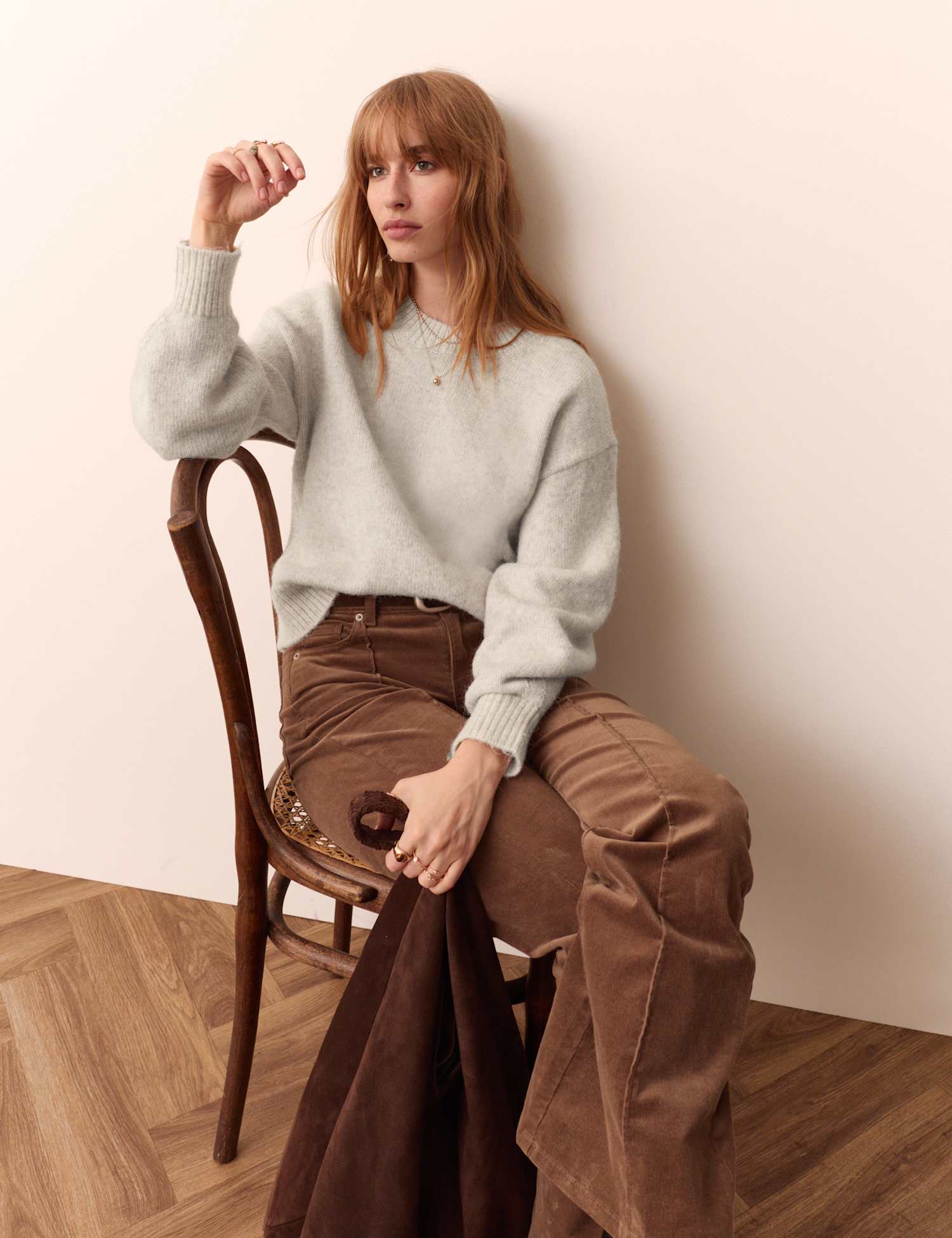 Per Una Detachable Scarf Neck Jumper Oatmeal