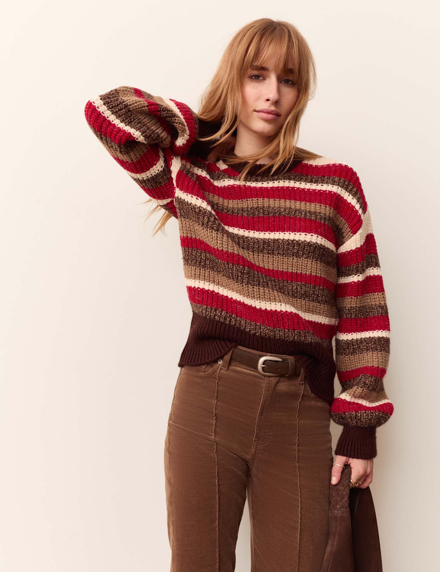 Per Una Striped Knitted Jumper Red Mix