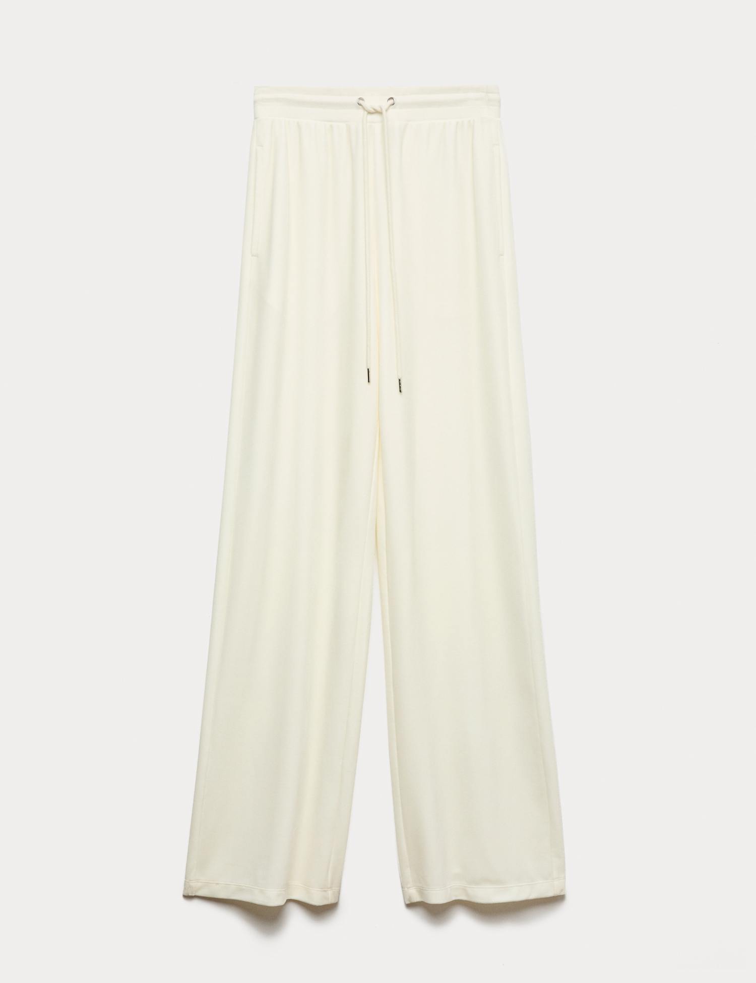 M&S High Waisted Wide Leg Joggers Ivory