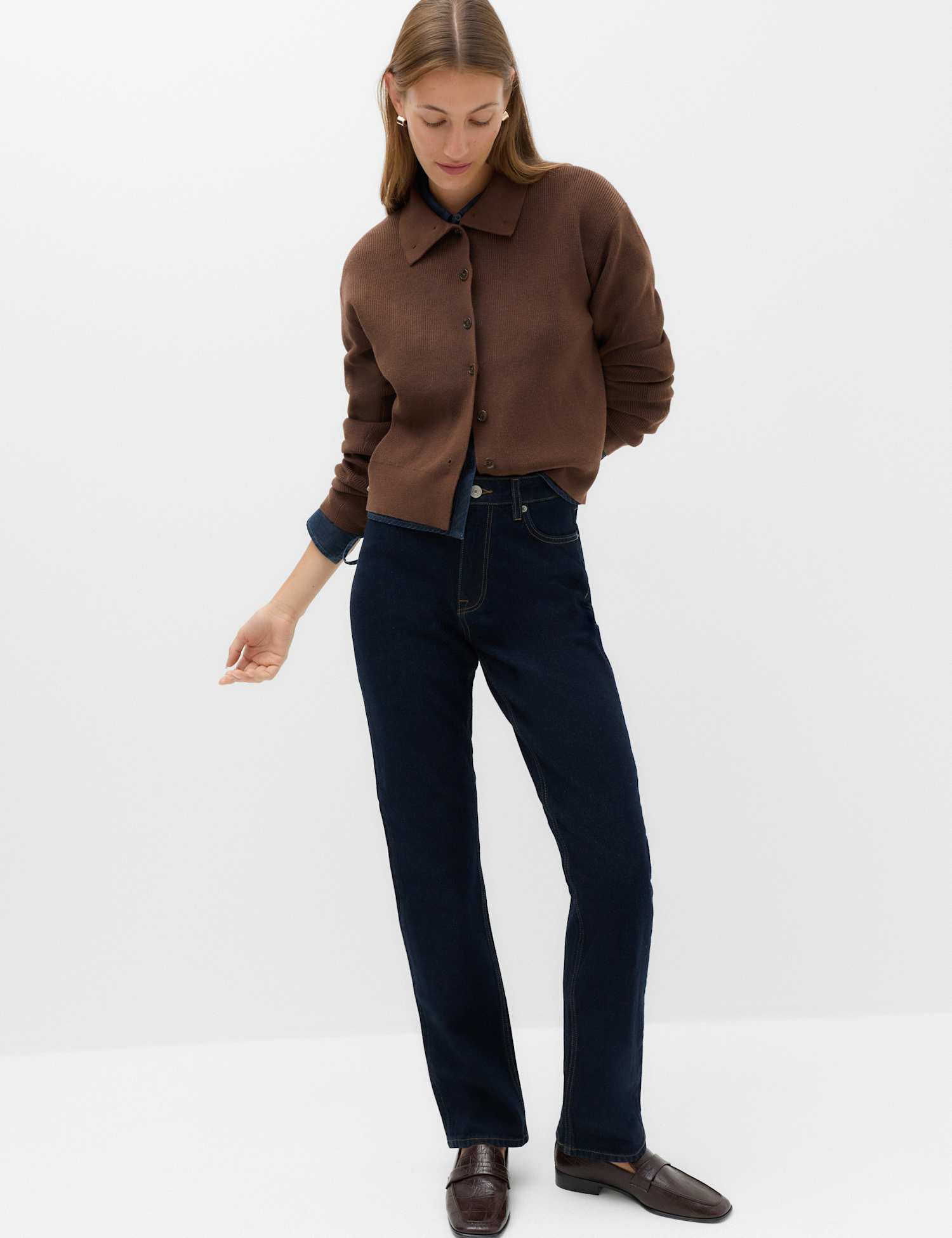 M&S Mid Rise Straight Leg Jeans Indigo Mix