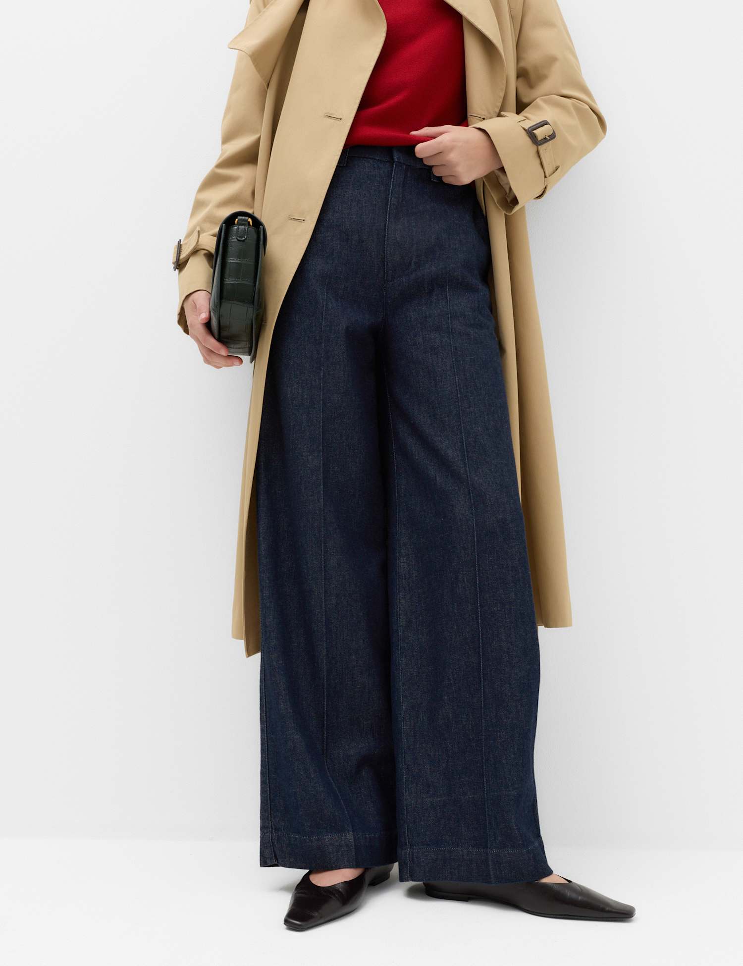 M&S Premium High Rise Denim Trousers Indigo Mix