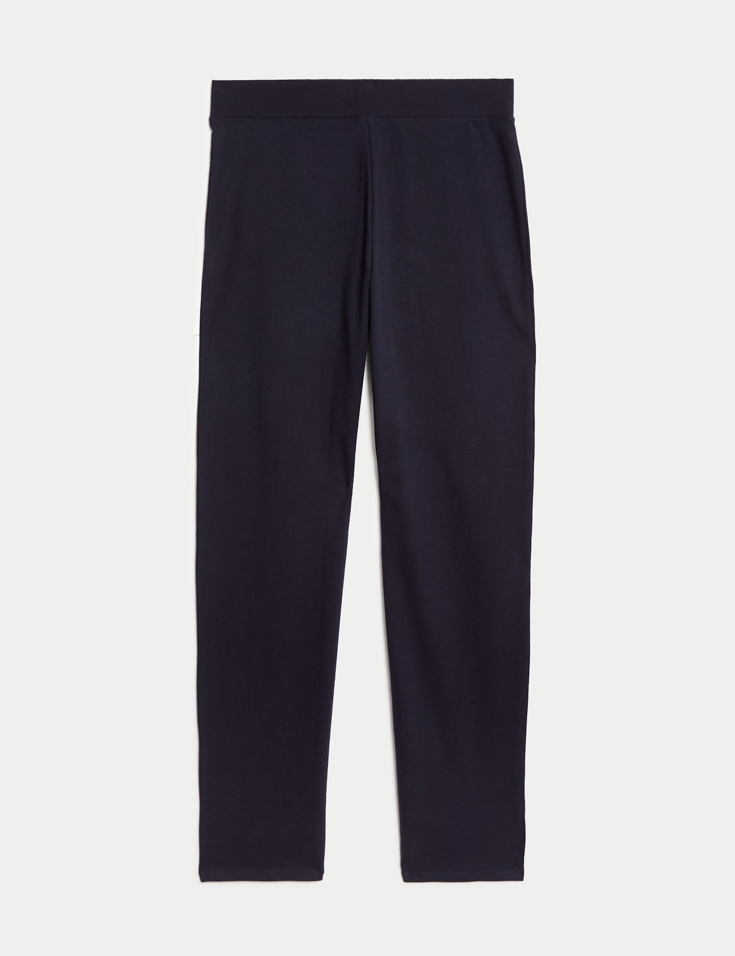 M&S Cotton Rich High Rise Straight Leg Joggers Navy