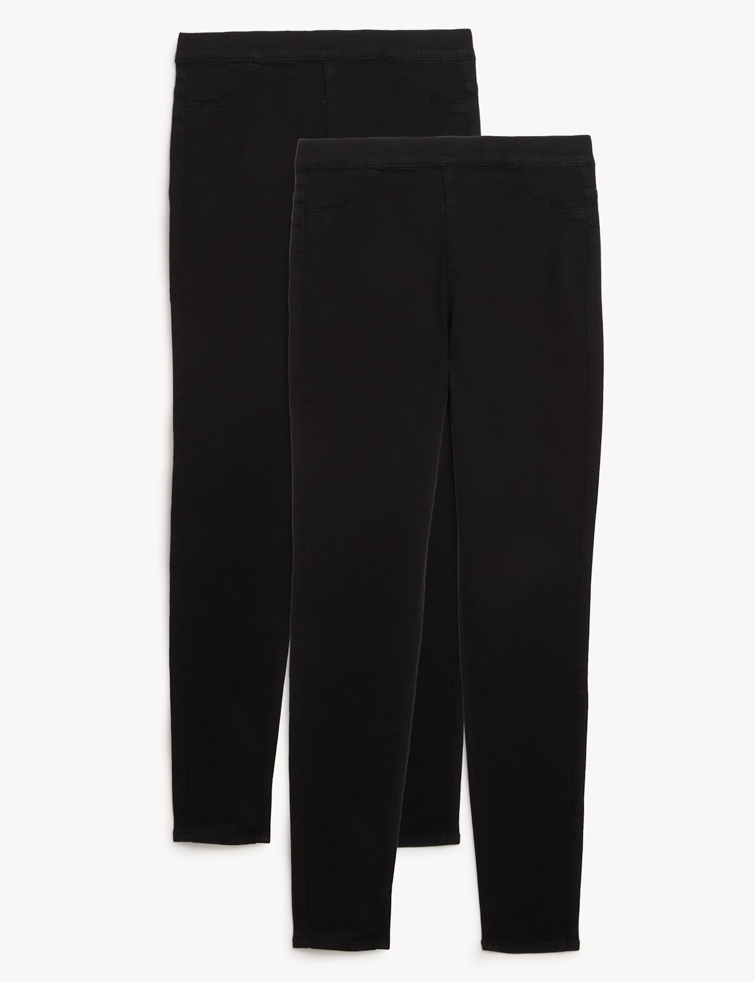 M&S 2 Pack High Waisted Jeggings Black/Black