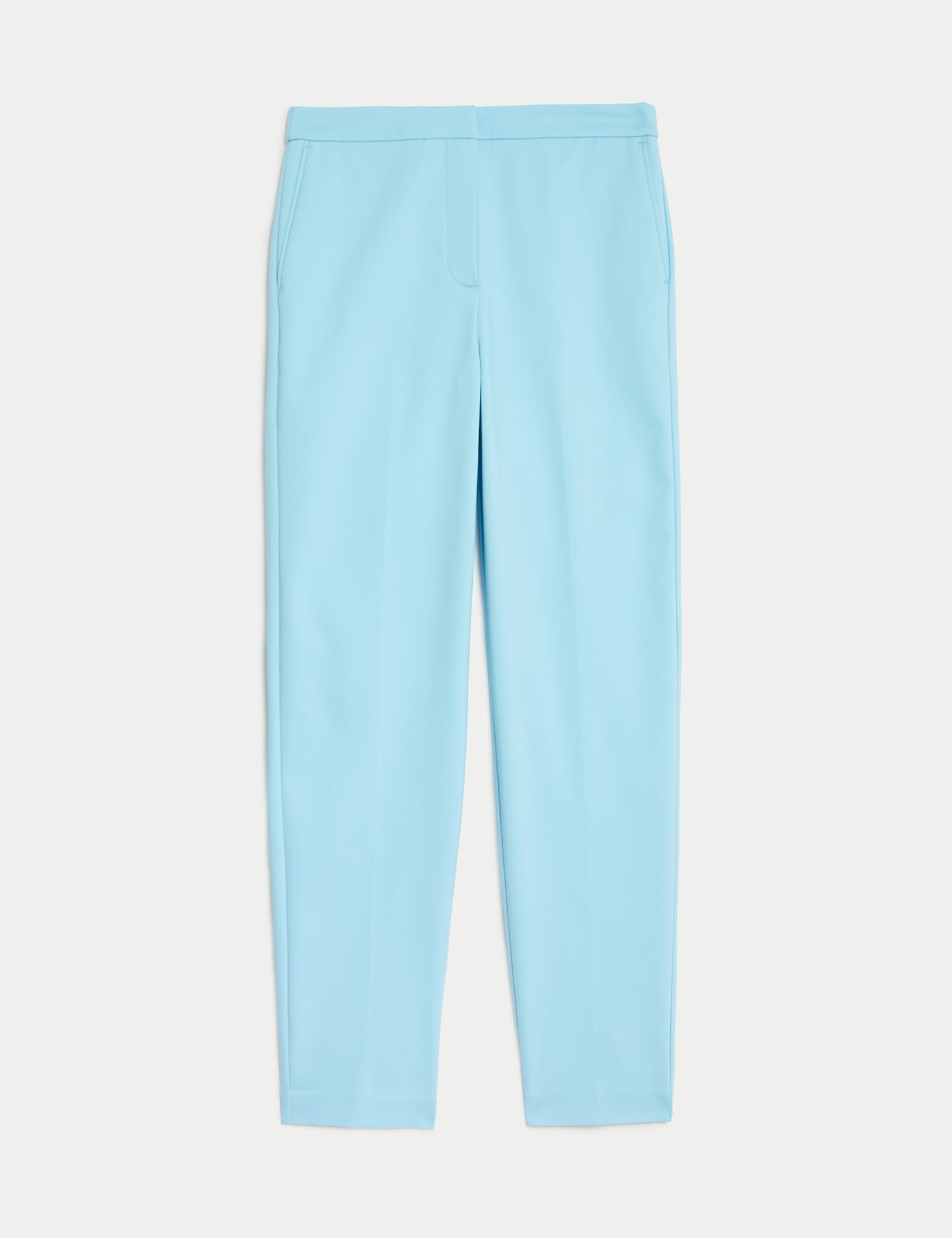 M&S Cotton Blend Slim Fit Ankle Grazer Trousers Light Turquoise