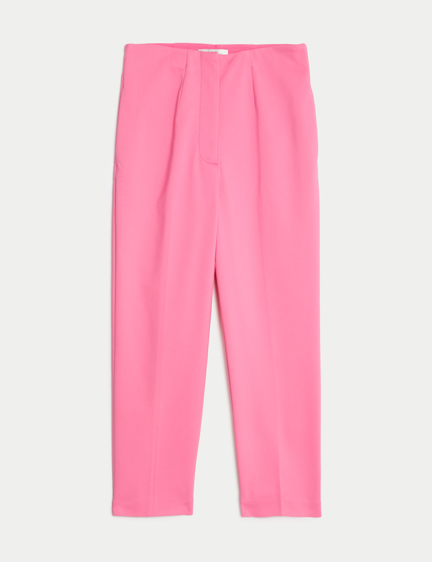 M&S Cotton Blend Slim Fit Cropped Trousers Medium Pink