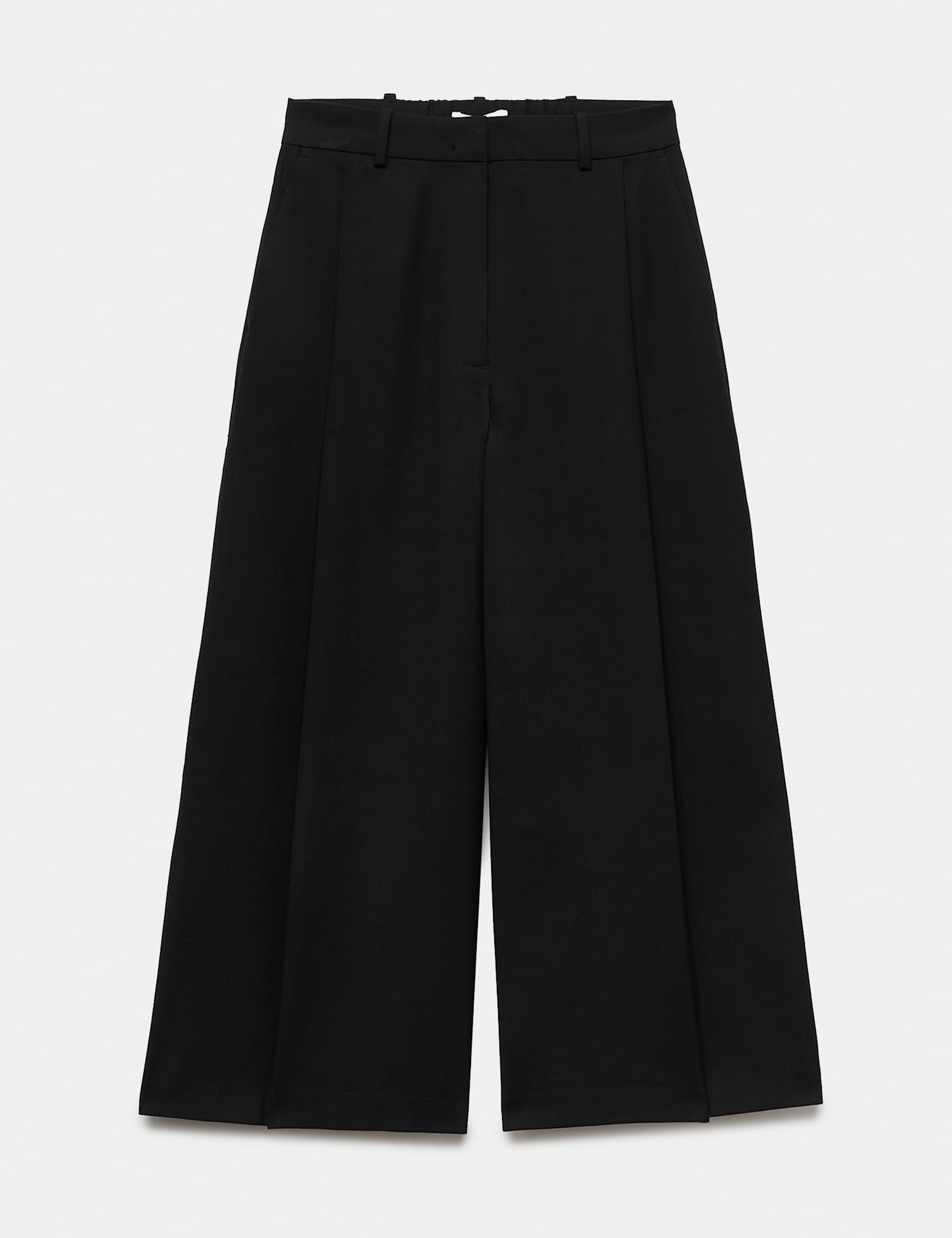 M&S Woven Pleated Wide Leg Culottes Black