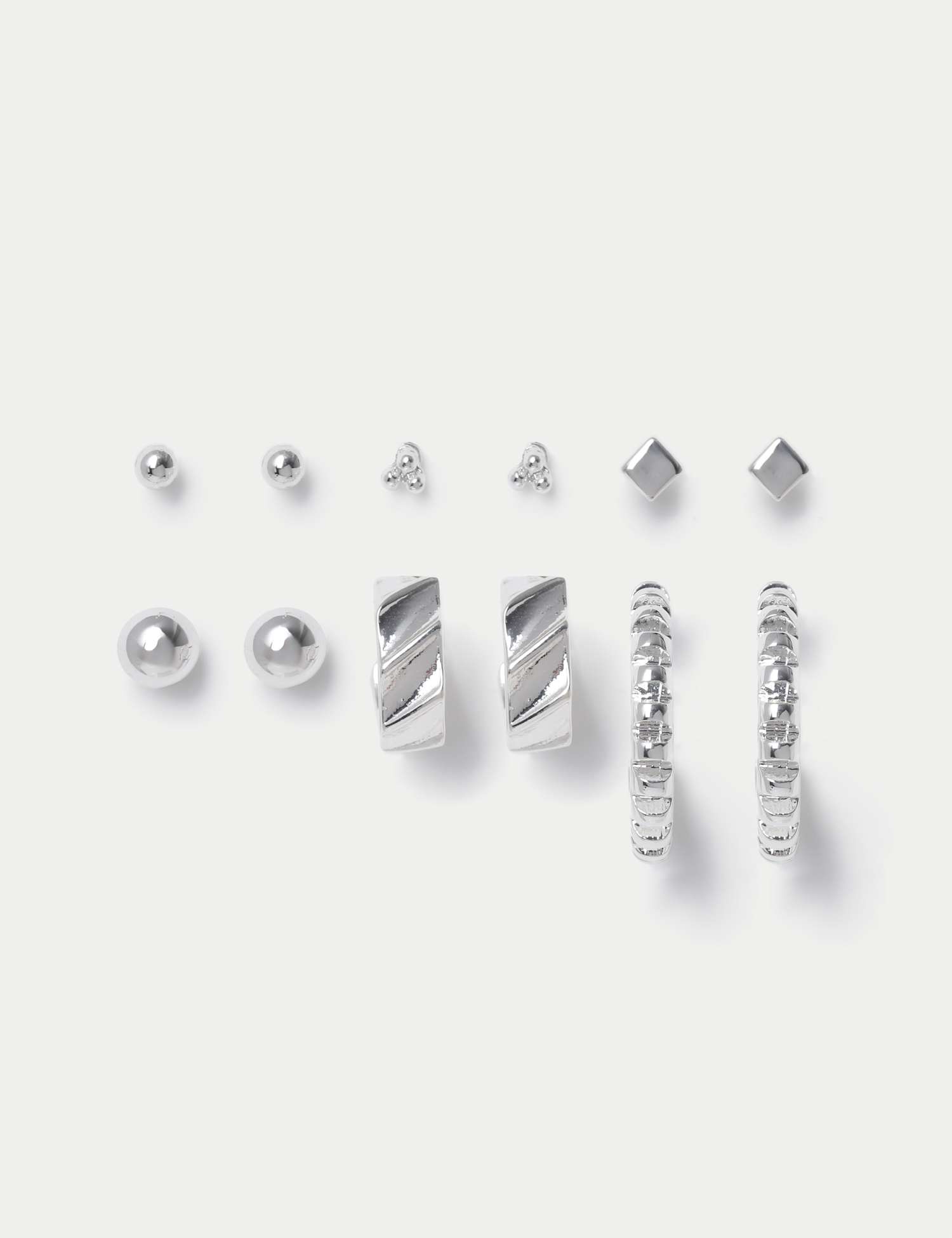 M&S Silver Tone Earring Set Silver