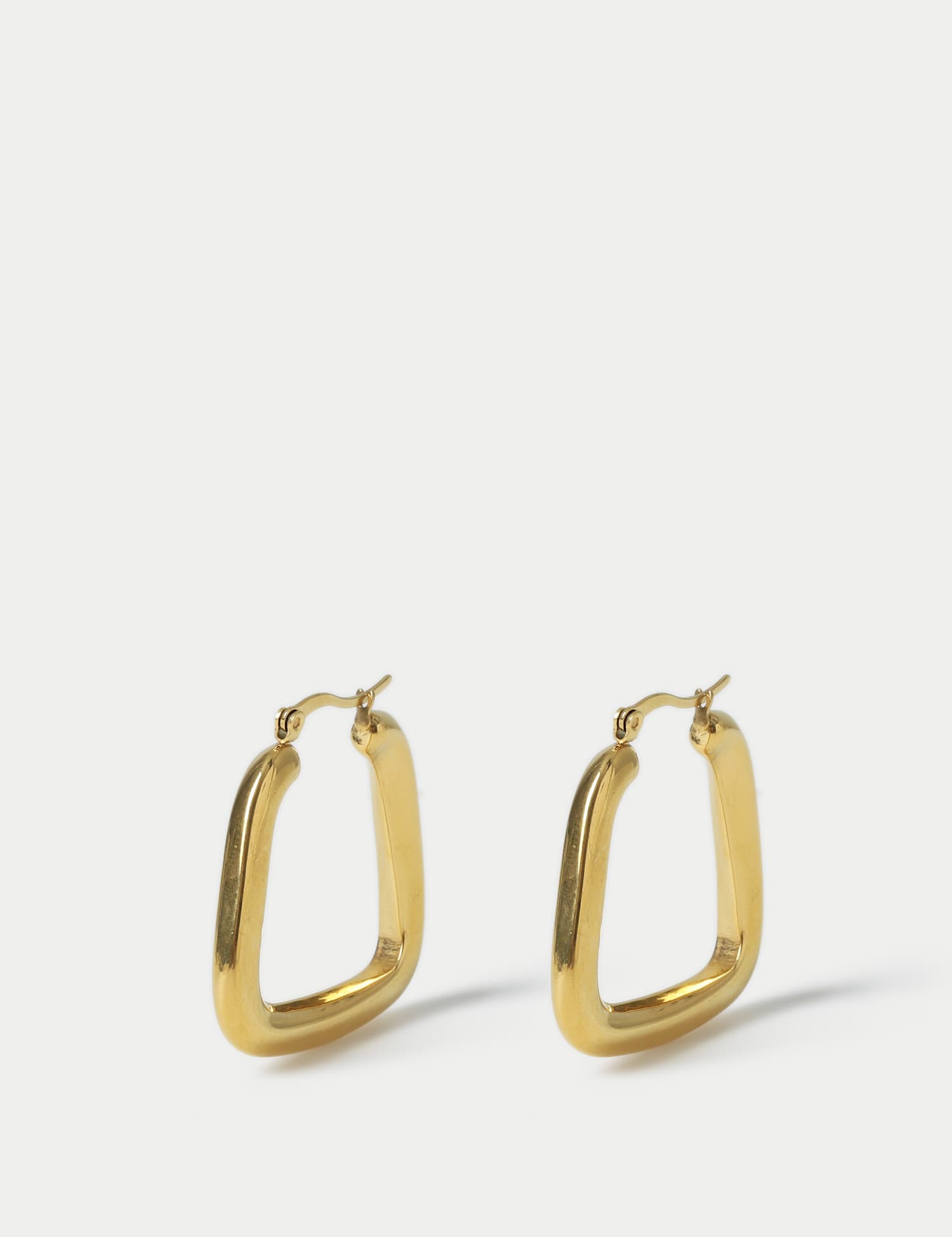Autograph Oversized Square Hoop Earrings Gold