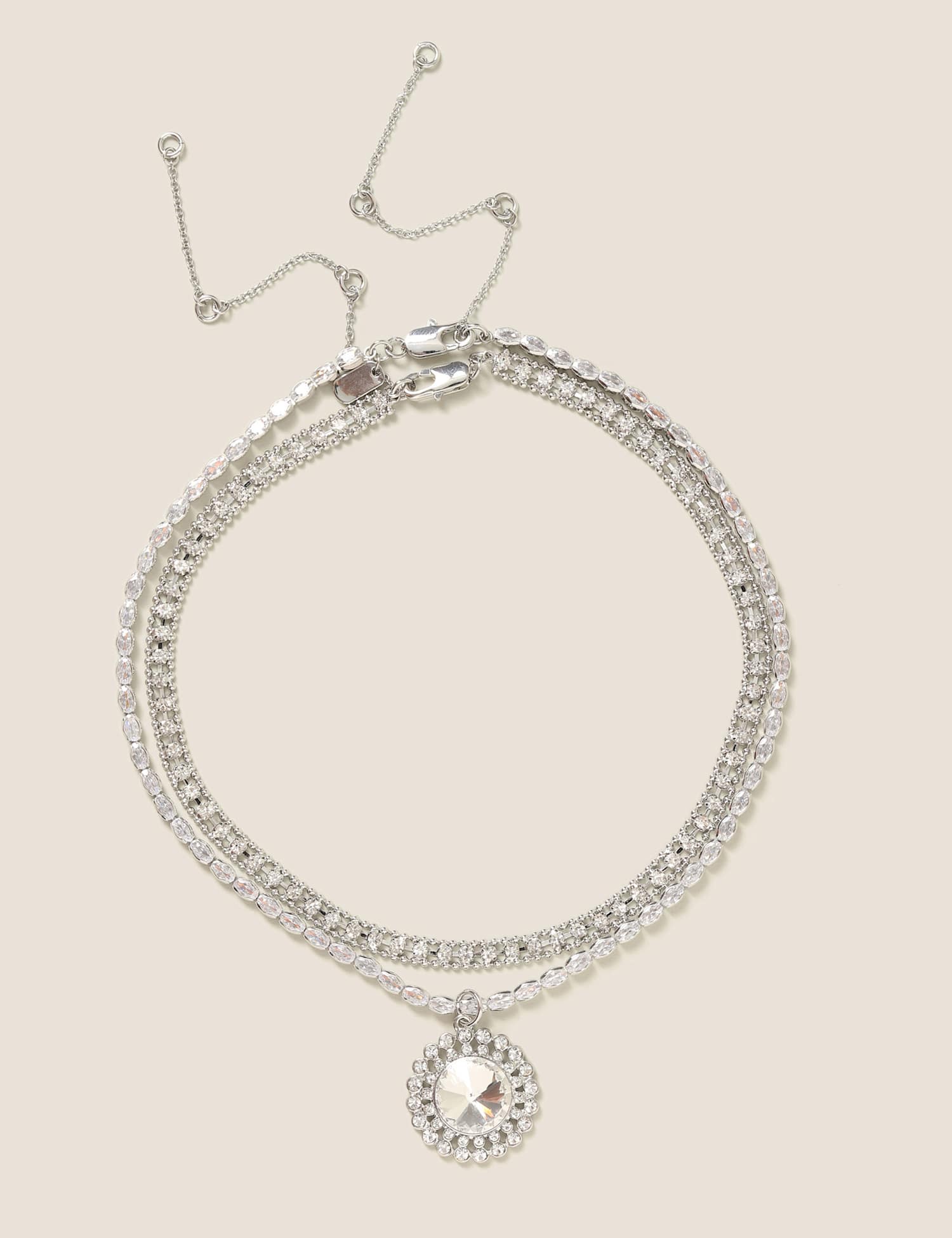 M&S Cupchain Choker Necklace Crystal