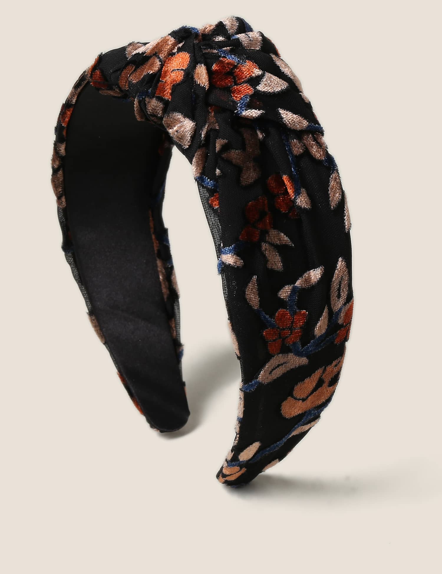 M&S Flower Embroided Aliceband Black Mix