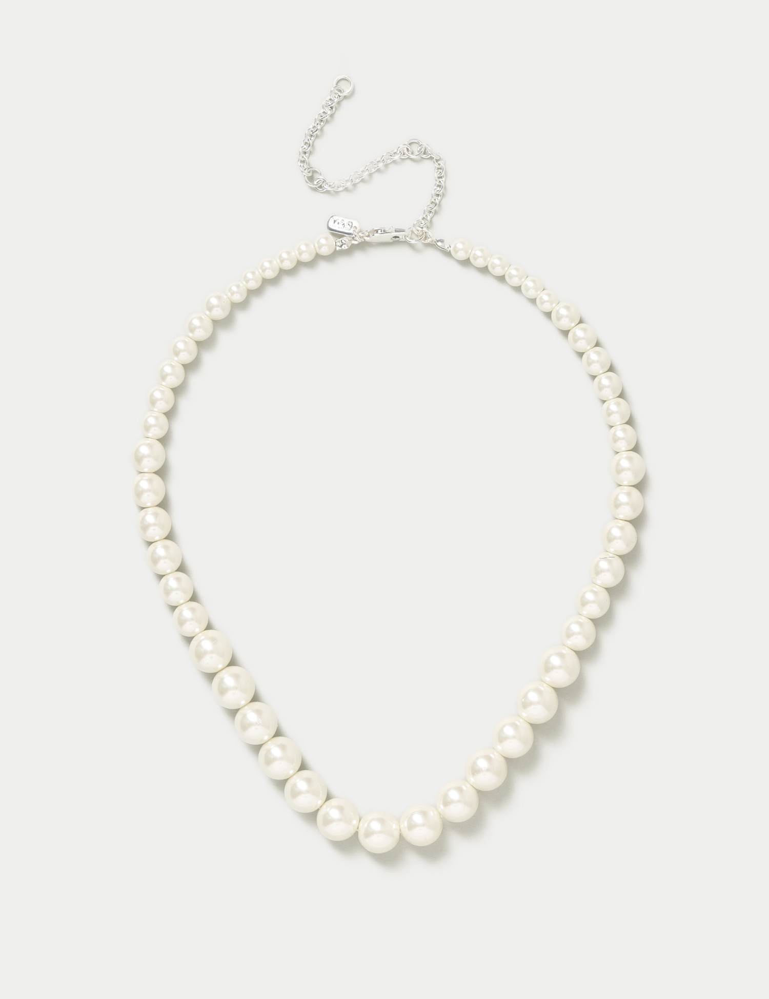 M&S Gradual Glass Pearl Necklace Cream