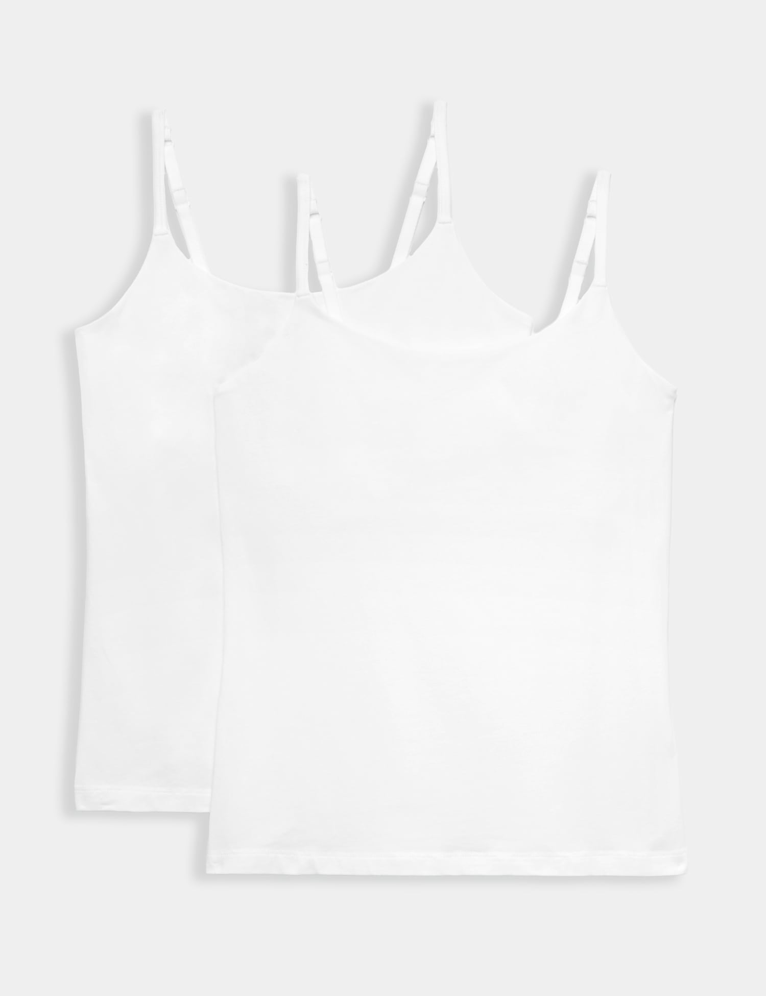 M&S 2 Pack Cotton Rich Secret Support� Vests White