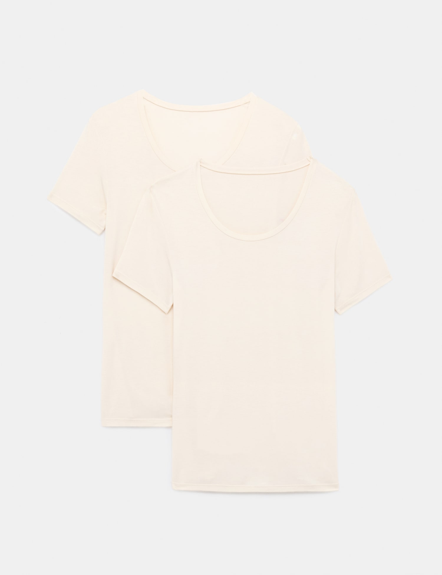 M&S 2 Pack Heatgen� Thermal Short Sleeve Tops Light Cream