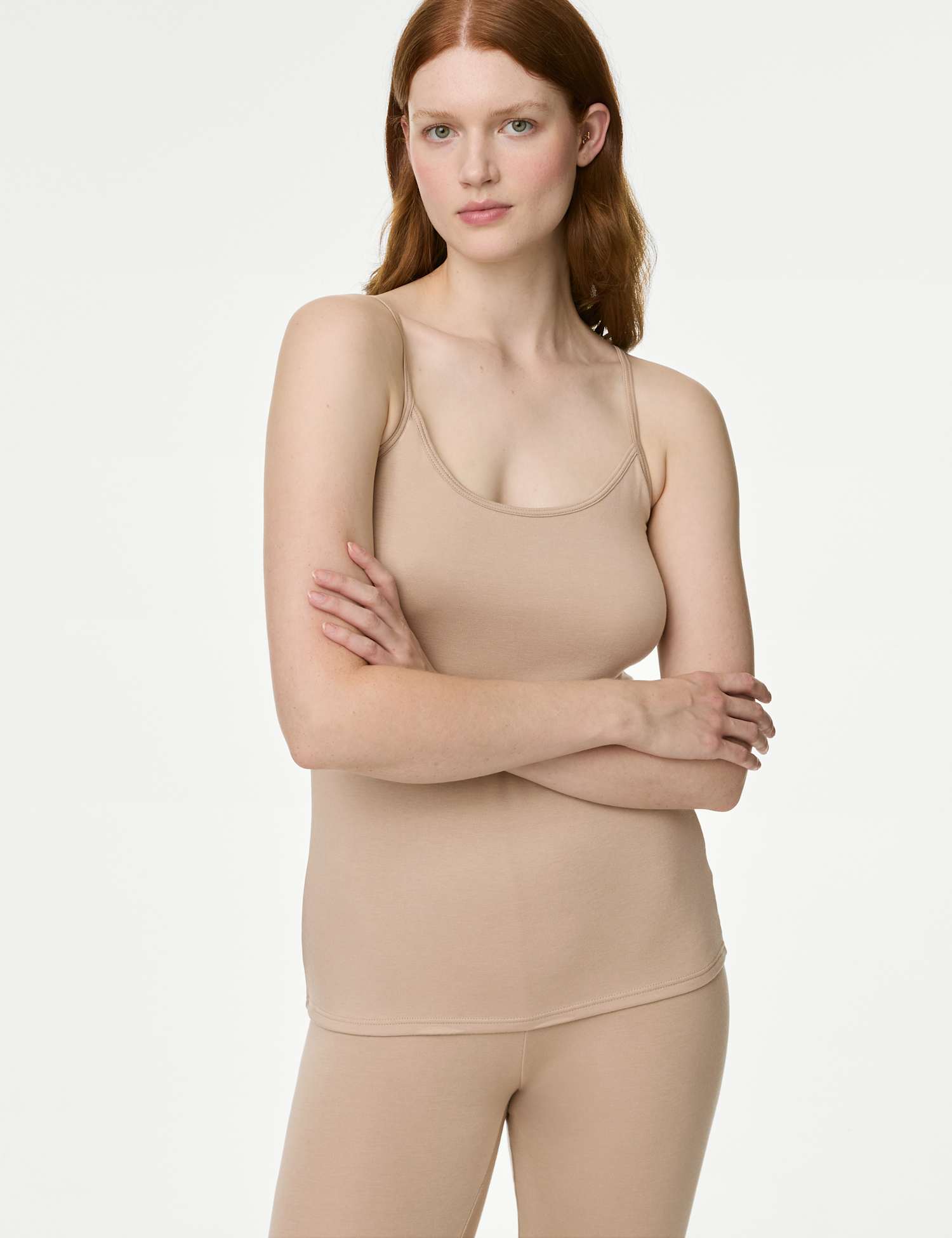 M&S Heatgen� Medium Thermal Strappy Vest Rose Quartz