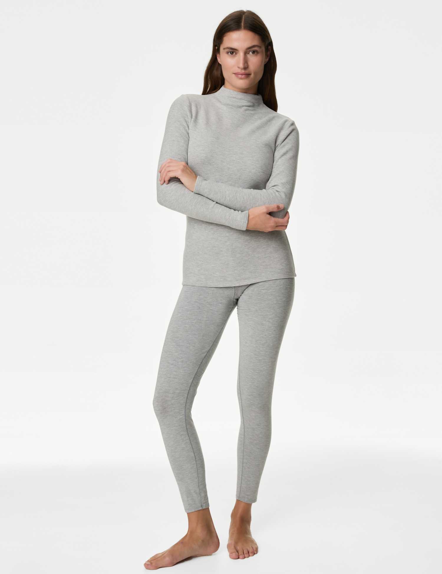 M&S Heatgen� Maximum Thermal Fleece Top Grey Marl