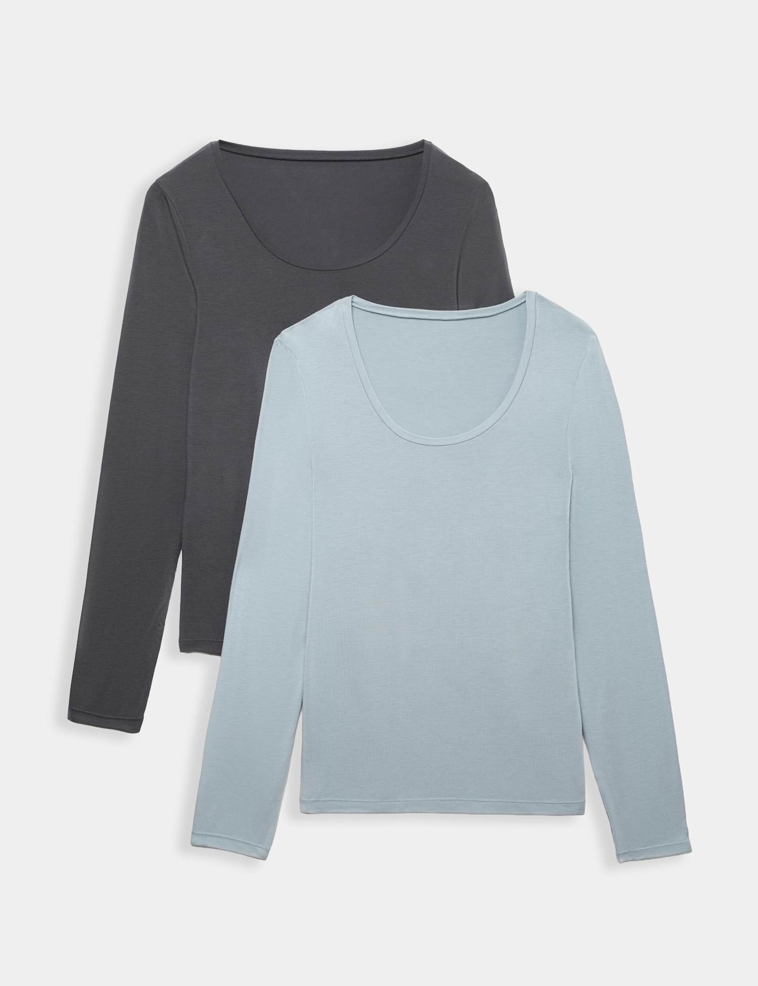 M&S 2 Pack Heatgen� Light Thermal Long Sleeve Tops Blue Mix