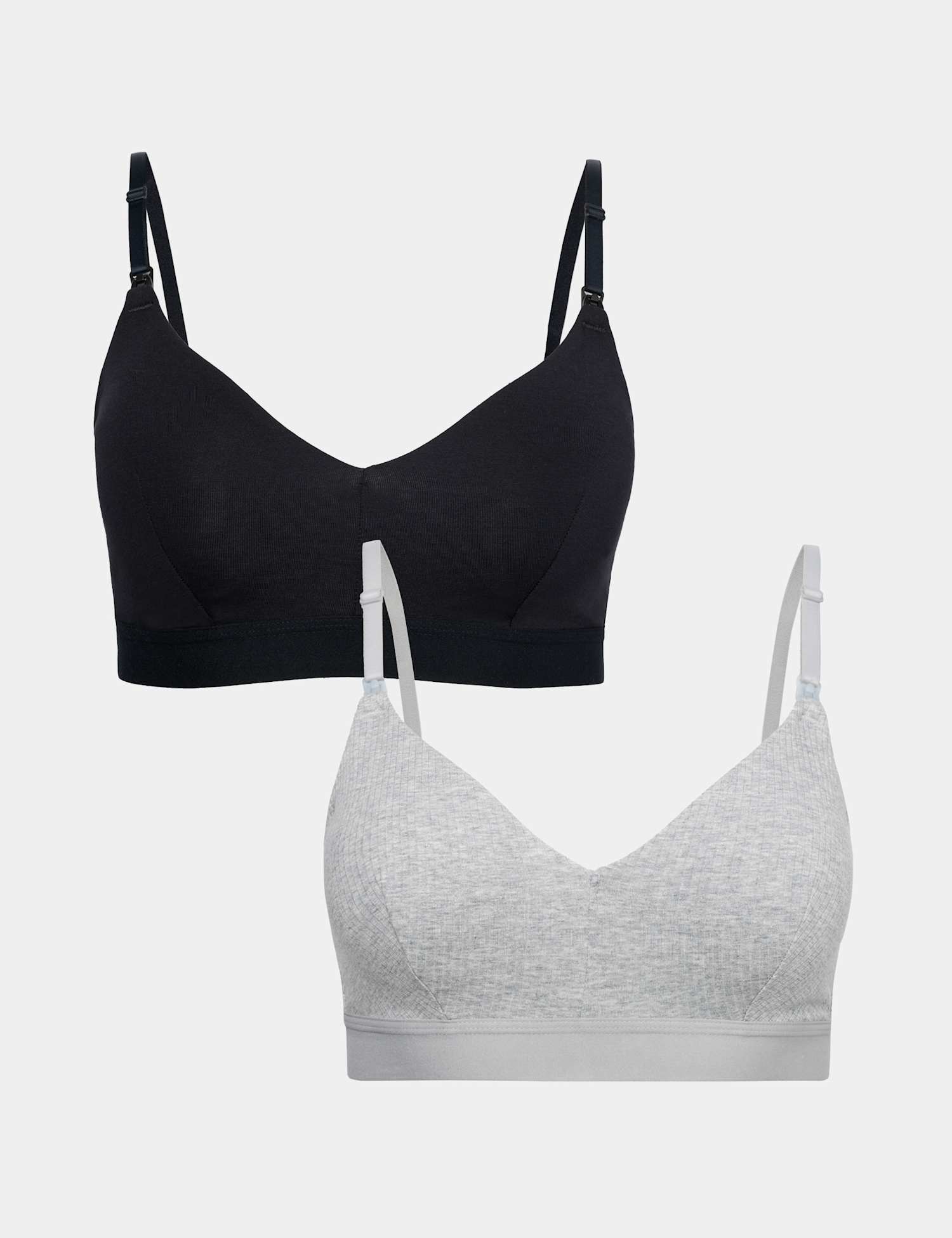M&S 2 Pack Non Wired Nursing Bras A-D Grey Mix