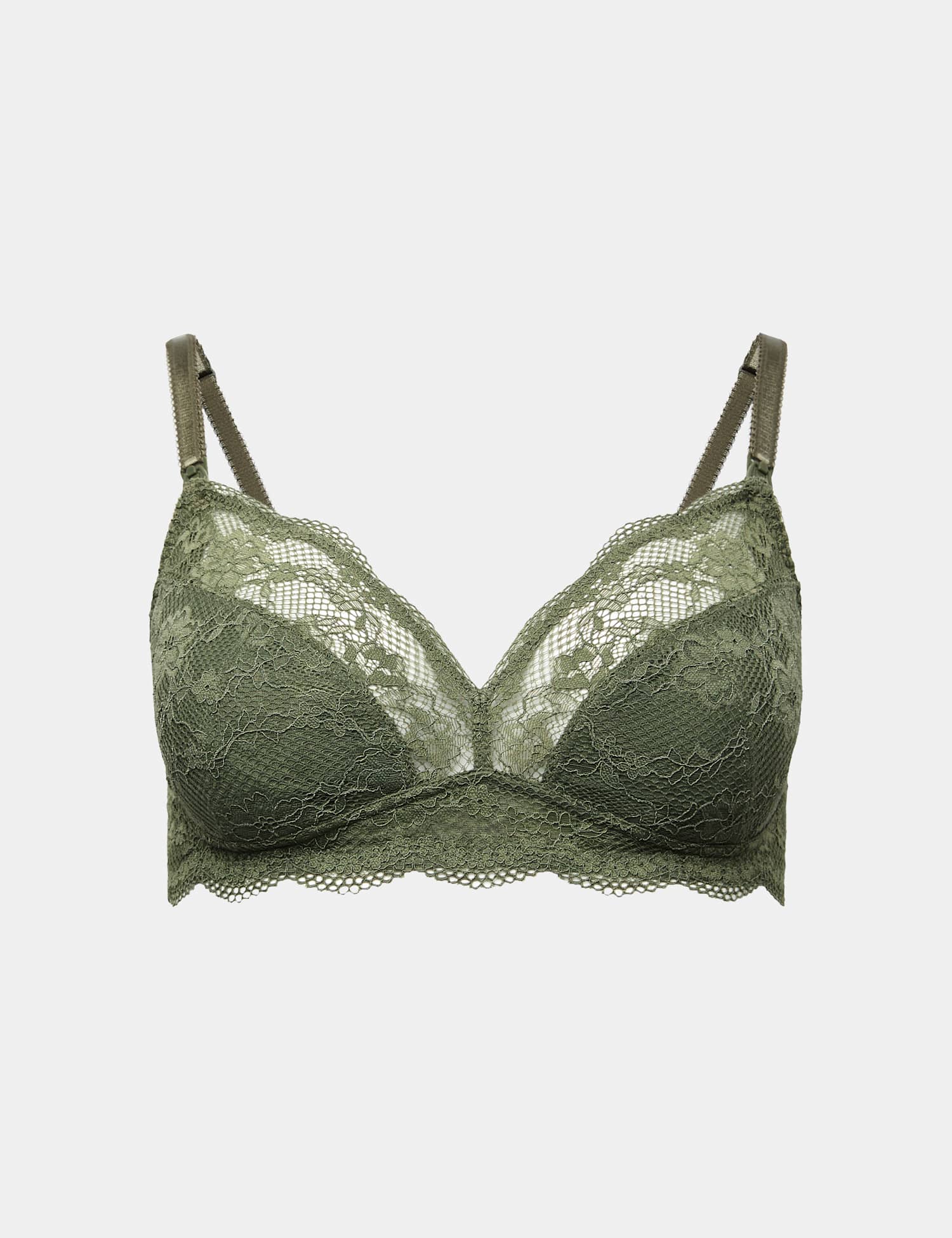M&S Jasmine Lace Non Wired Maternity Nursing Bra B-H Khaki