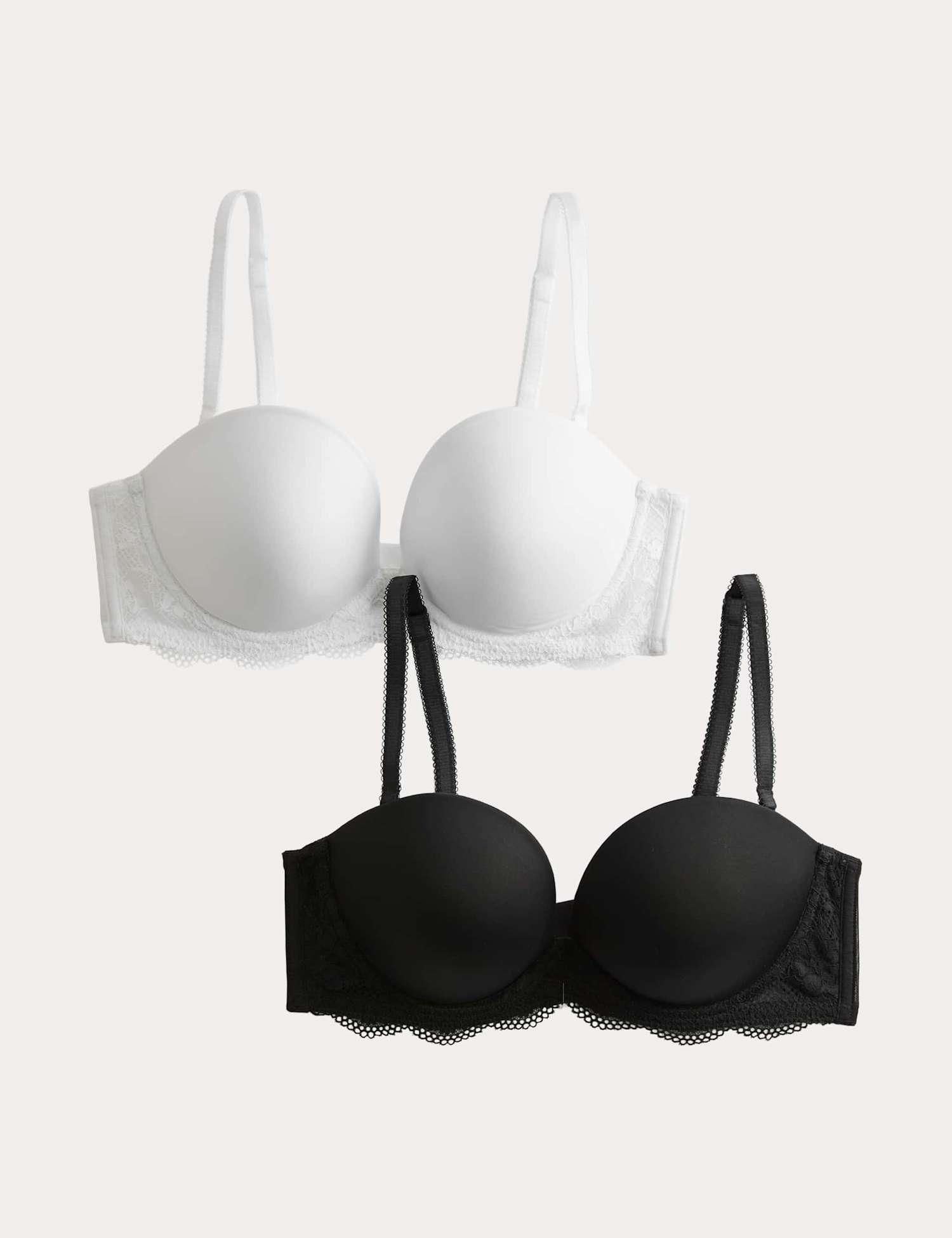 M&S 2 Pack Wired Multiway Push-Up Bras A-E Black Mix