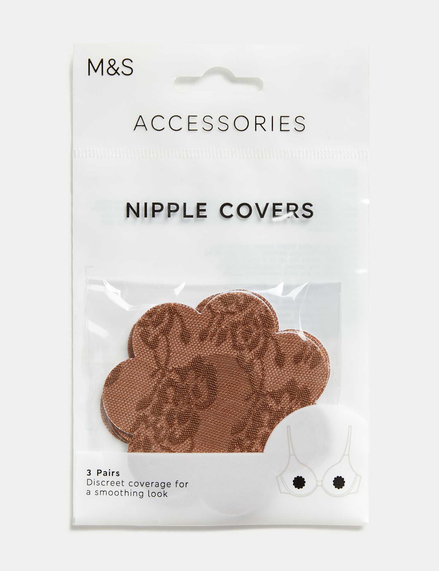 M&S 3pk Floral Nipple Covers Rich Quartz