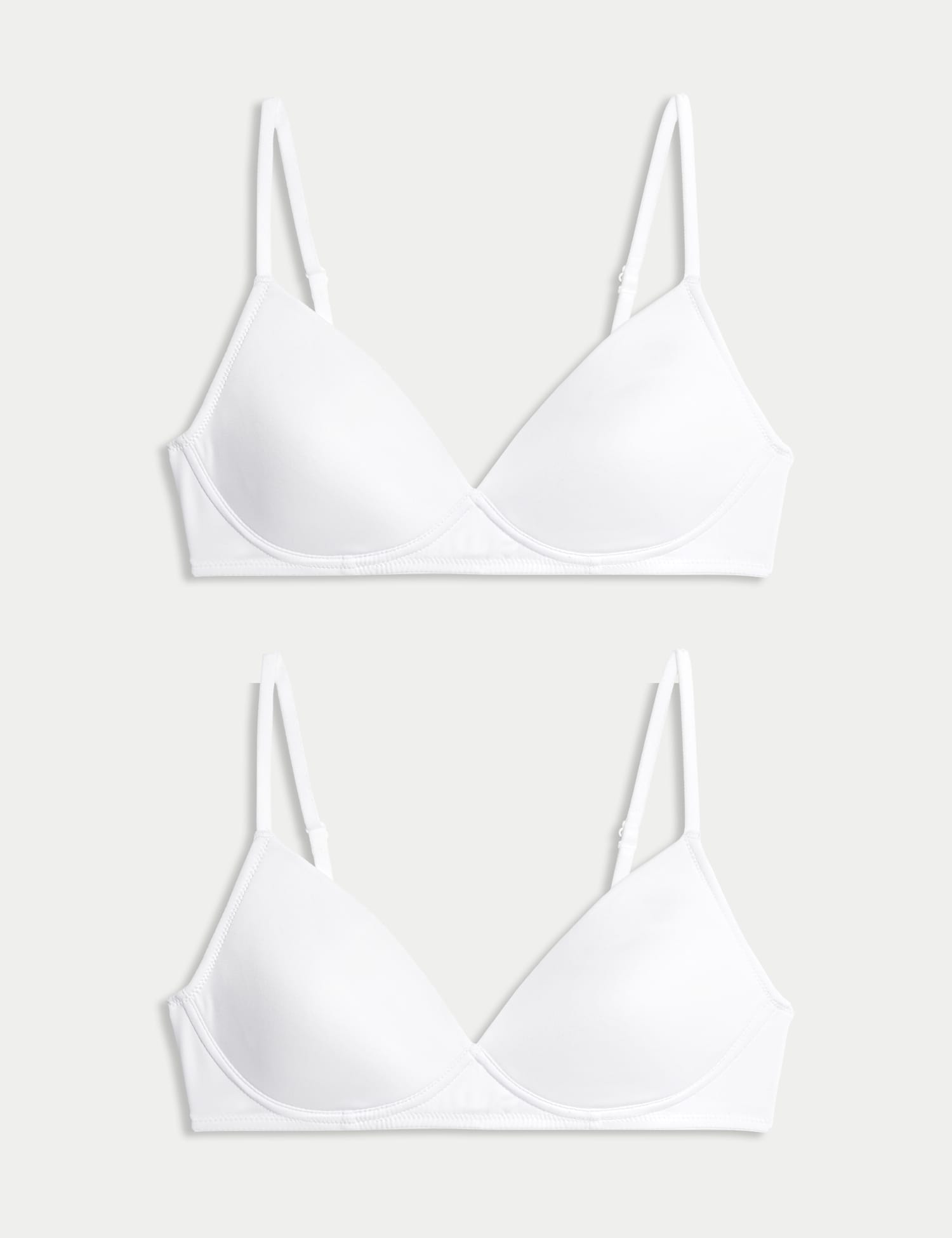 M&S 2 Pack Non Wired First Bras AA-D White/White