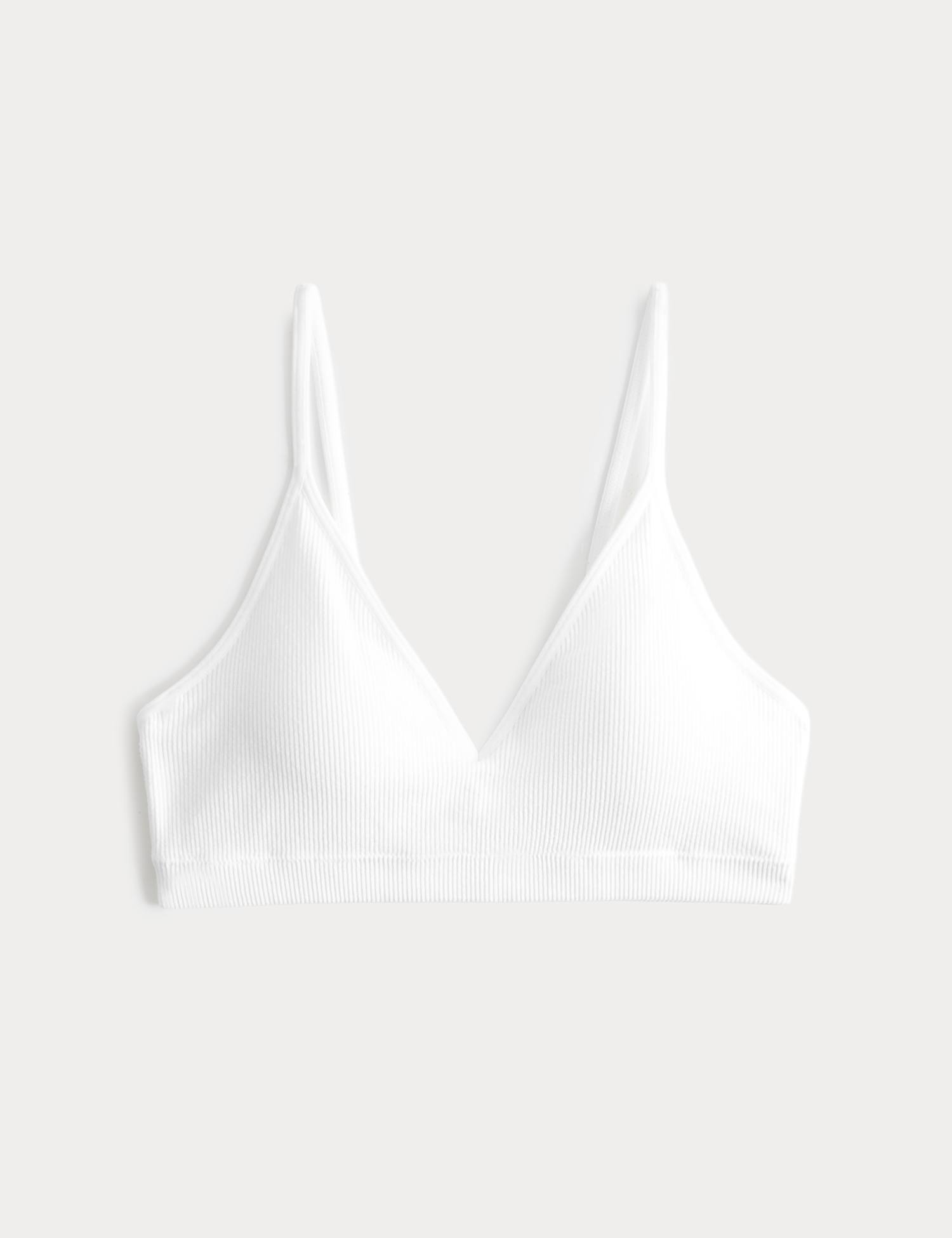 M&S First Bra Seamless Ribbed Crop Top White