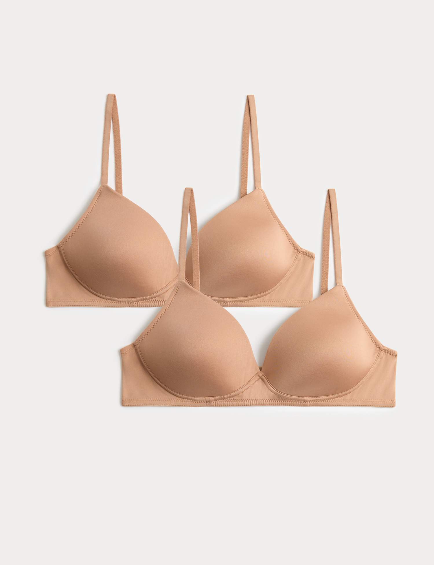 M&S 2 Pack Non Wired First Bra Sunstone