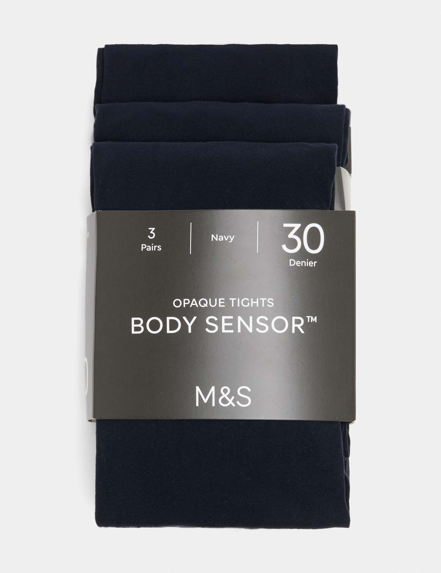 M&S 3 Pack 30 Denier Body Sensor� Tights Navy