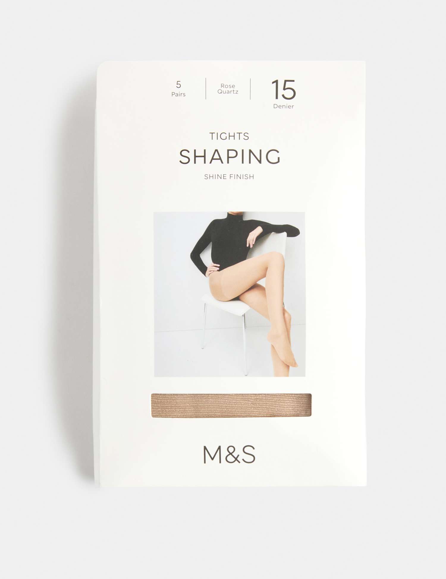 M&S 5 Pack 15 Denier Body Shaping Tights Rose Quartz