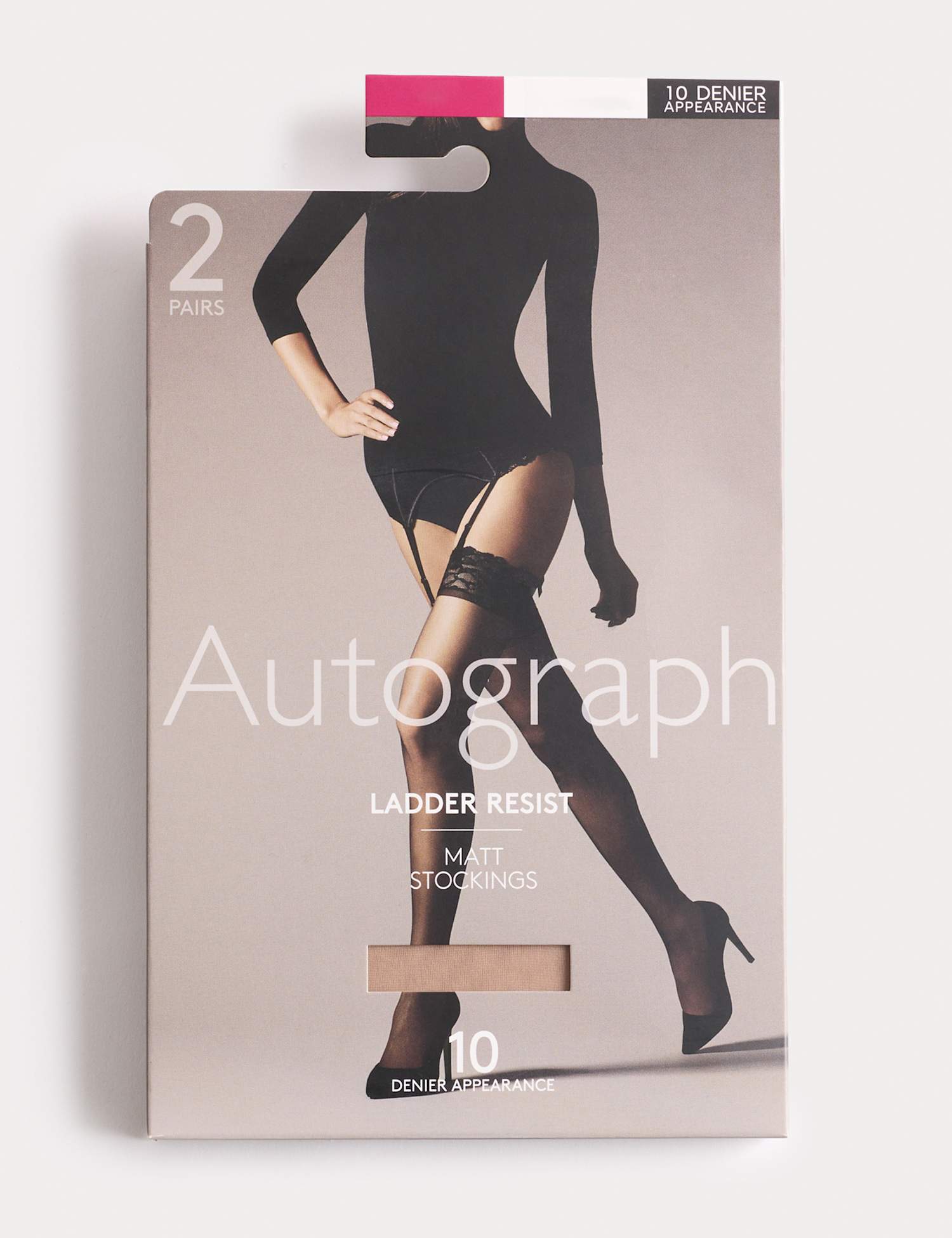 Autograph 2 Pack 10 Denier Ladder Resist Matt Stockings Rose Quartz
