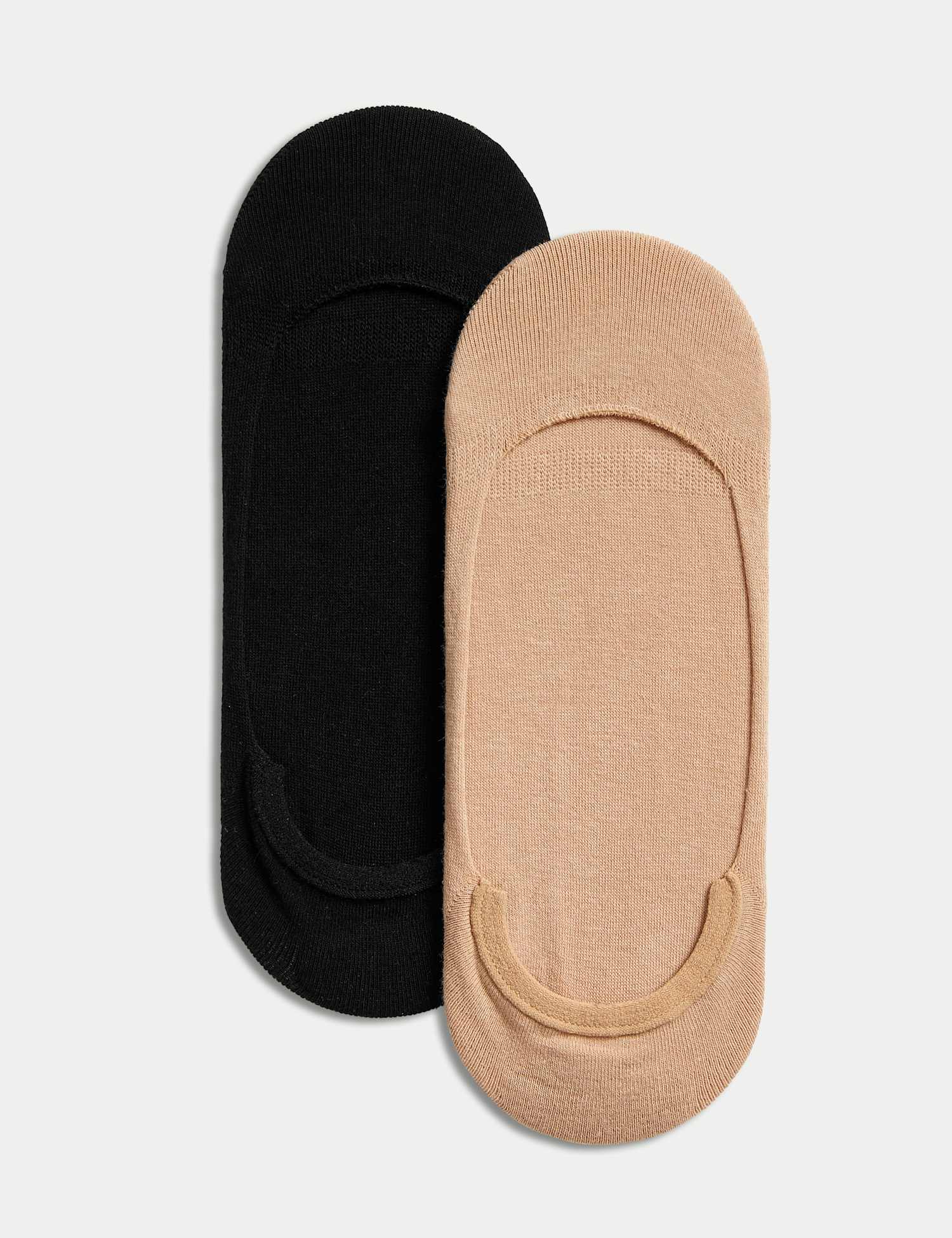 M&S 2 Pack Cotton Rich Sheer Low Cut Footsies Rose Quartz