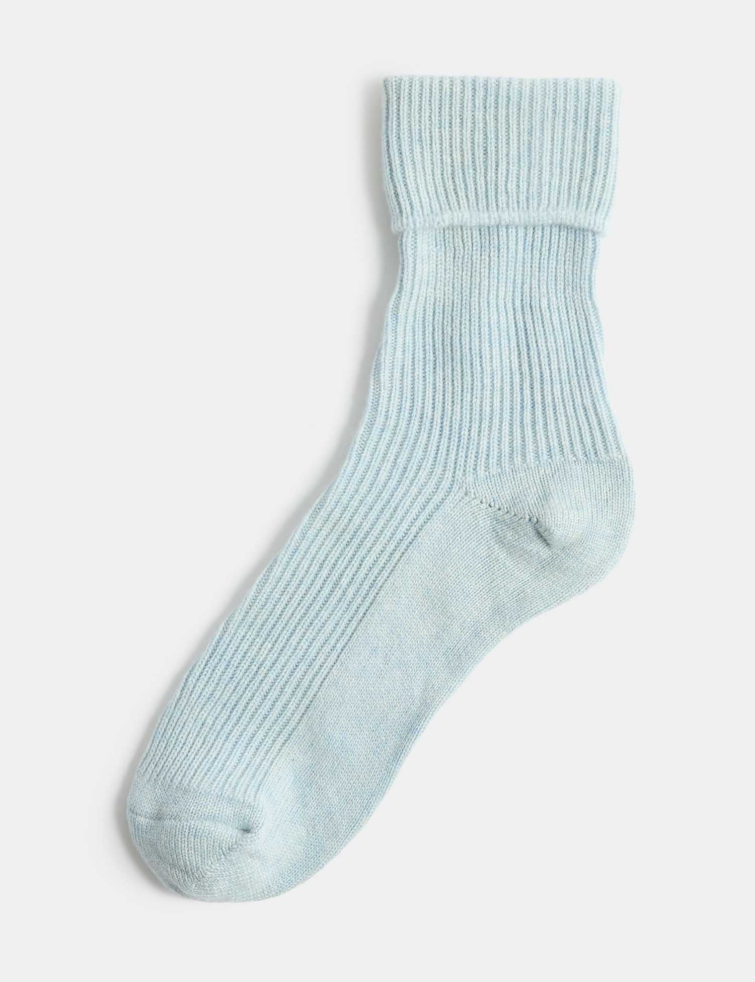 Autograph Pure Cashmere Socks Pale Blue Mix