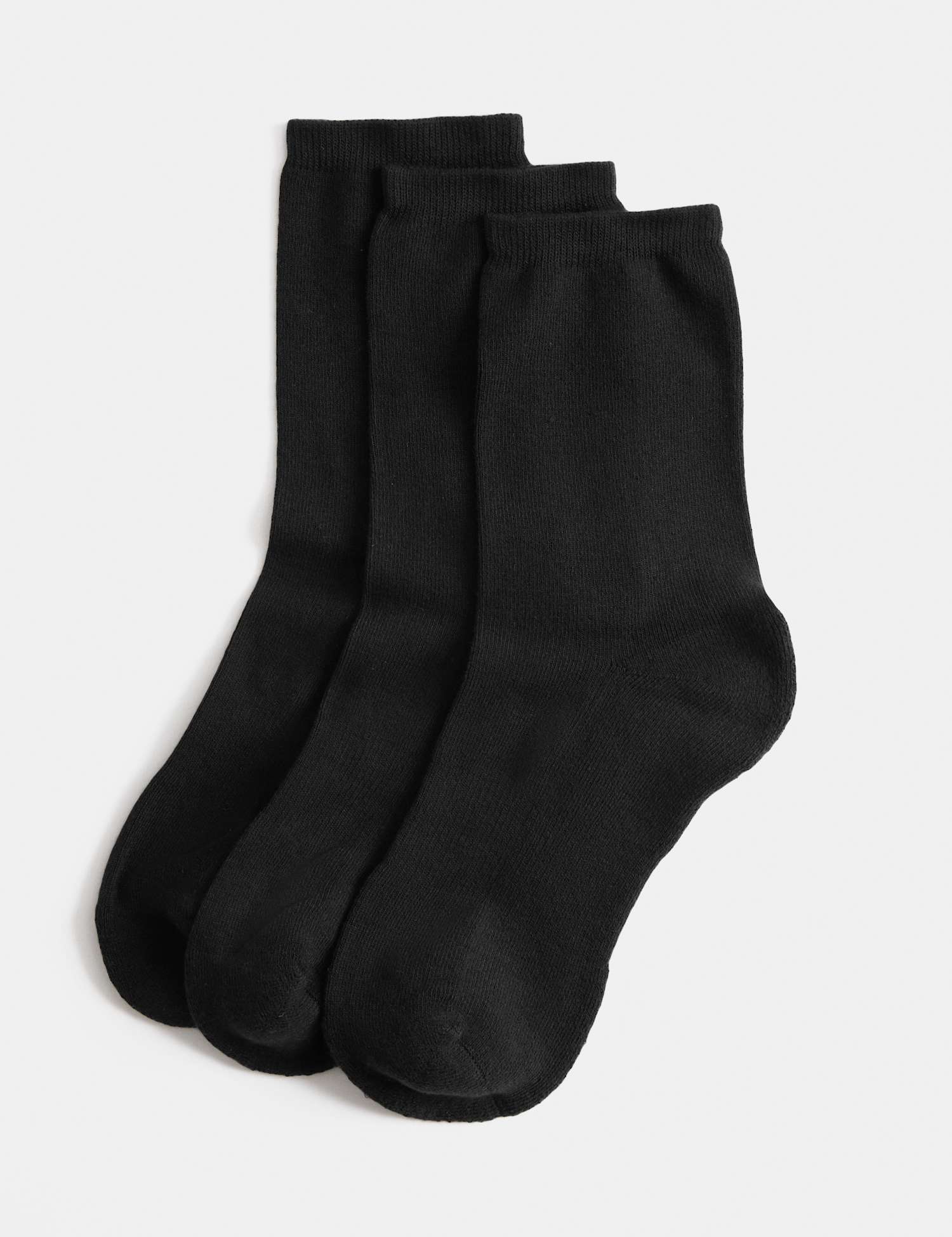 M&S 3 Pack Thermal Ankle High Socks Black
