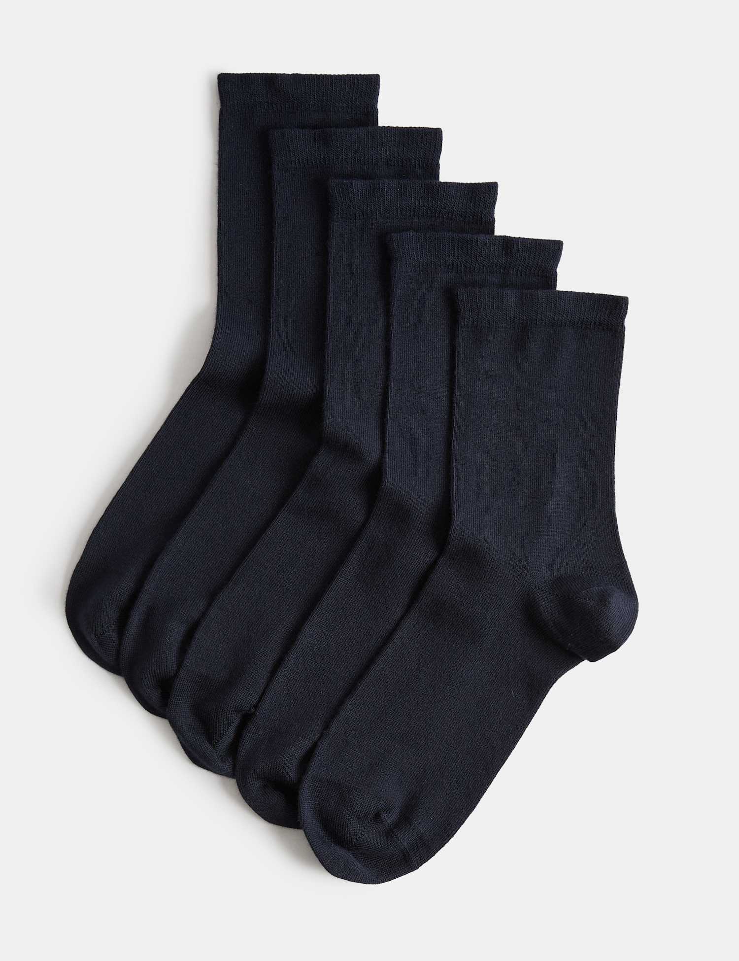 M&S 5 Pack SuperSoft Crew Socks Navy