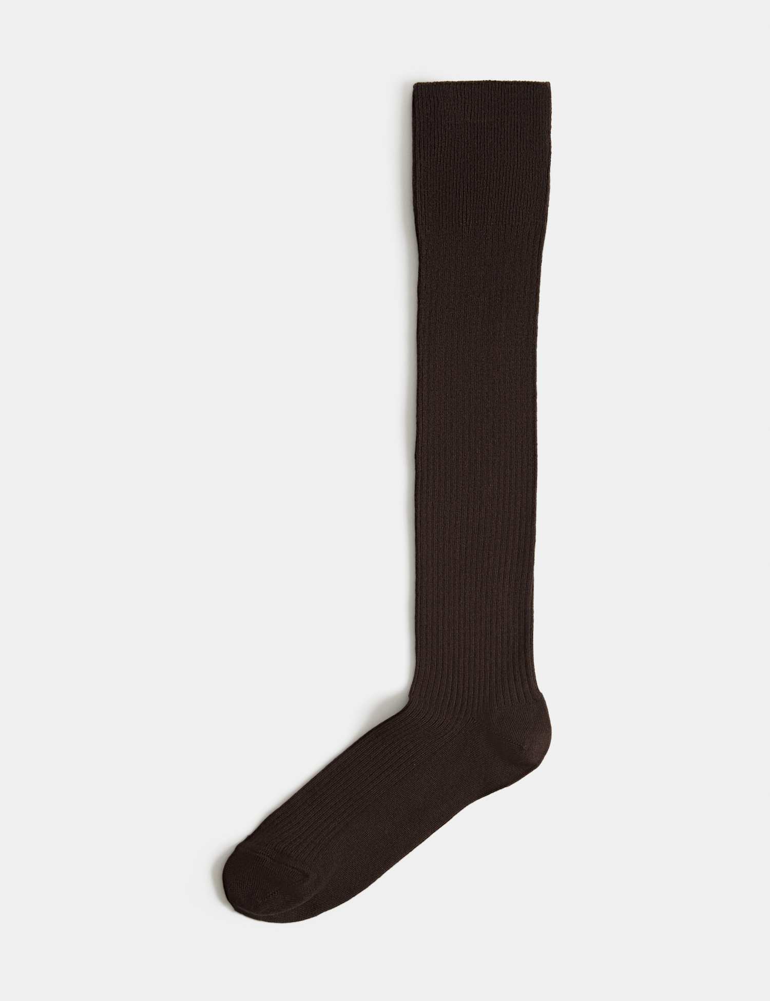 M&S Supersoft Ribbed Knee High Socks Chocolate